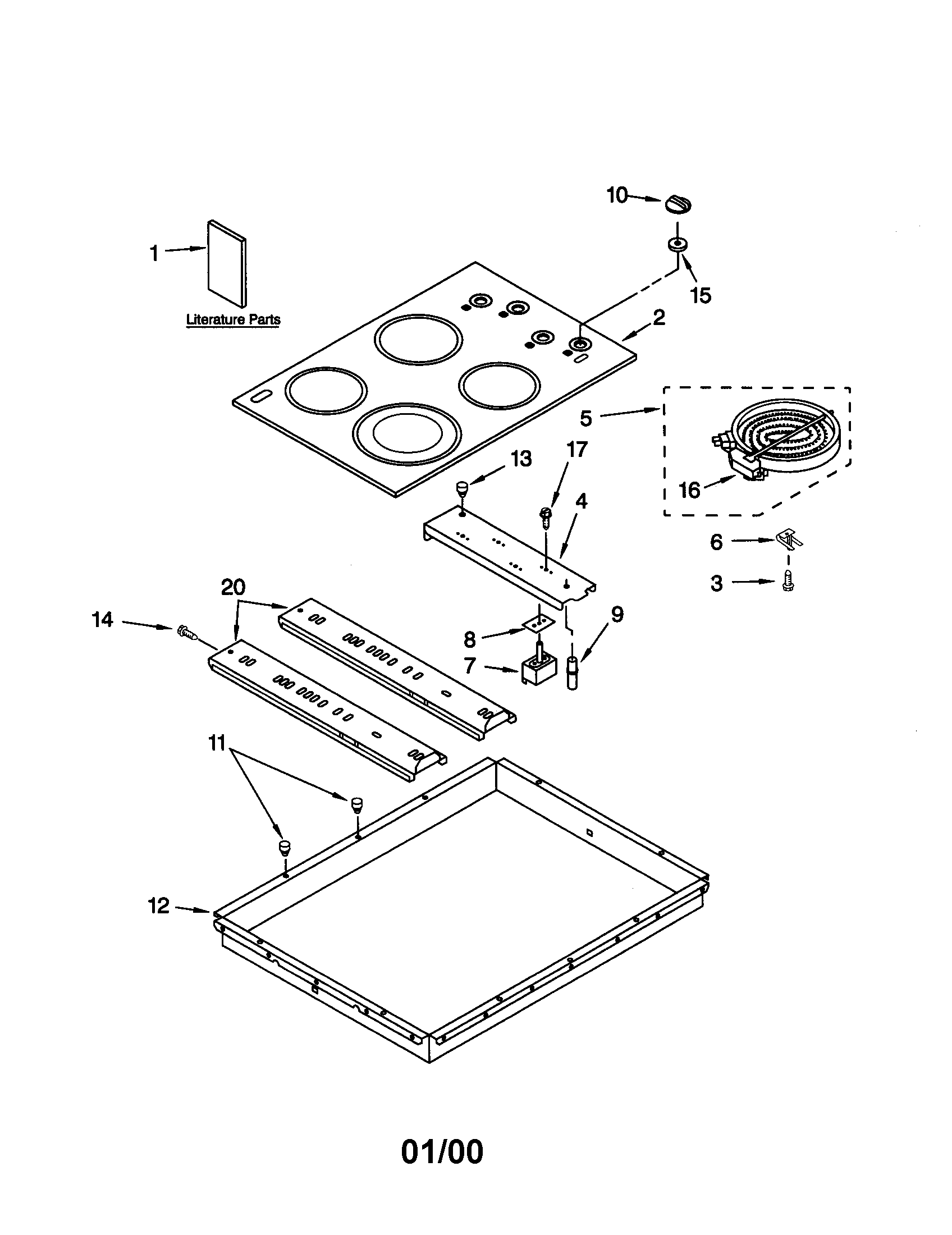 Whirlpool GJC3634HT0 cooktop diagram