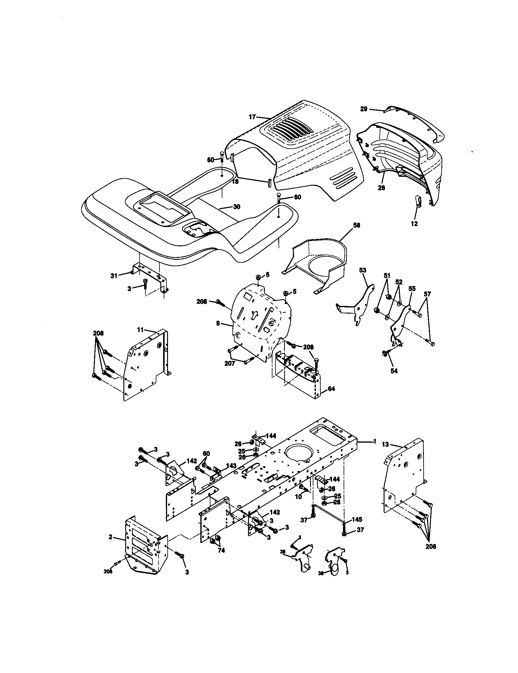 Craftsman 917271060 chassis and enclosures diagram