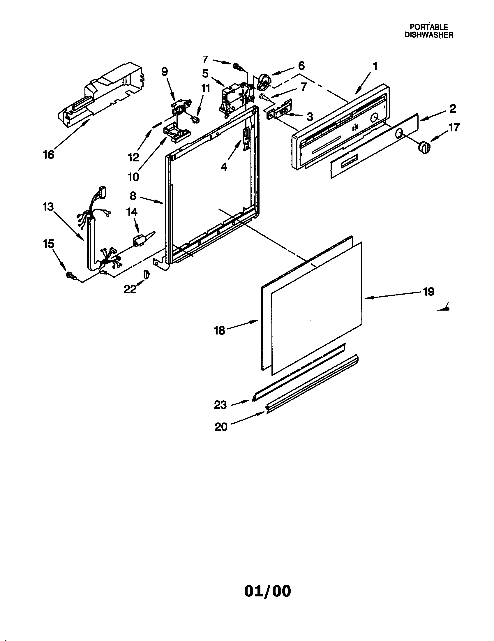 Whirlpool DP840DWGX1 frame and console diagram