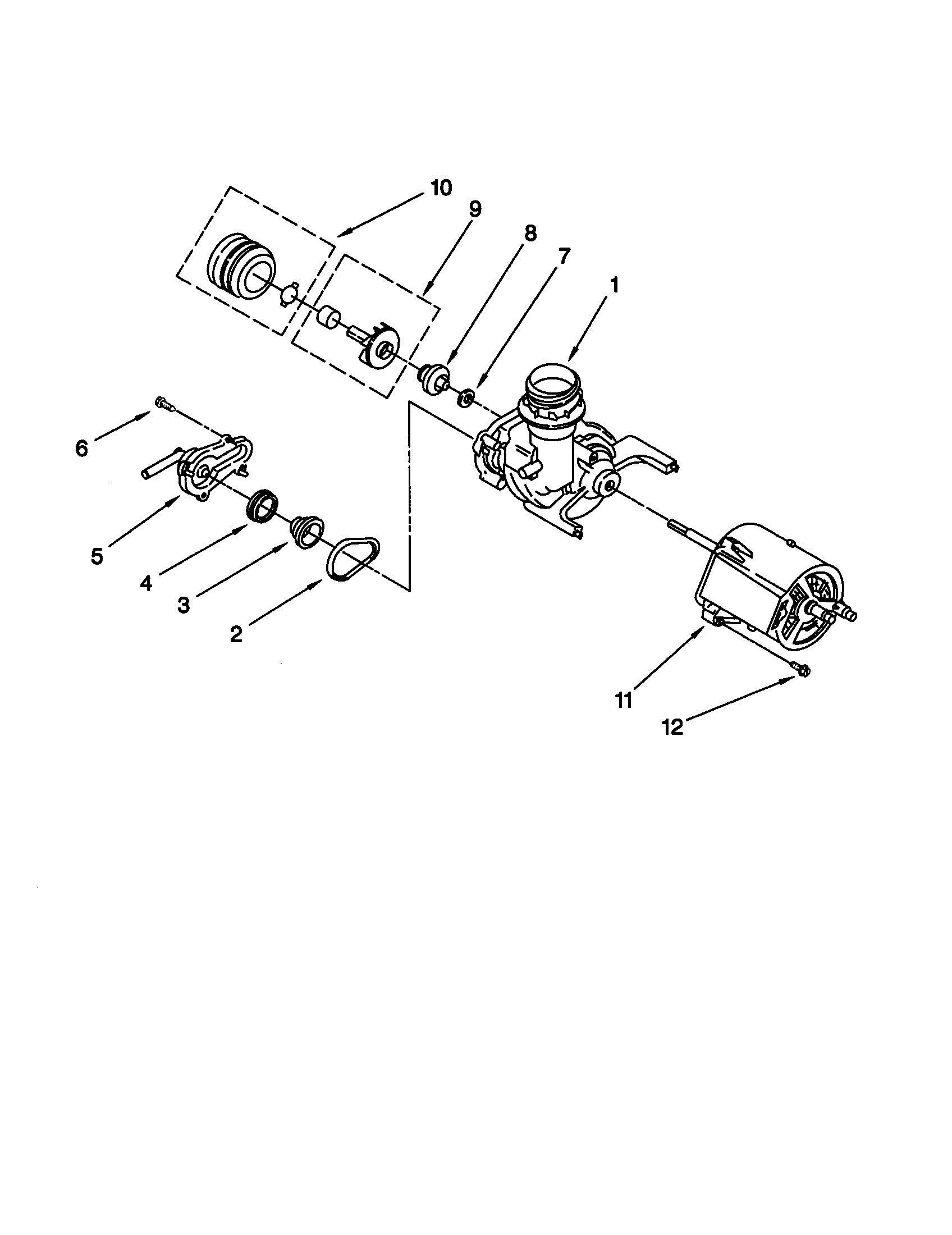 Whirlpool DP840DWGX1 pump and motor diagram