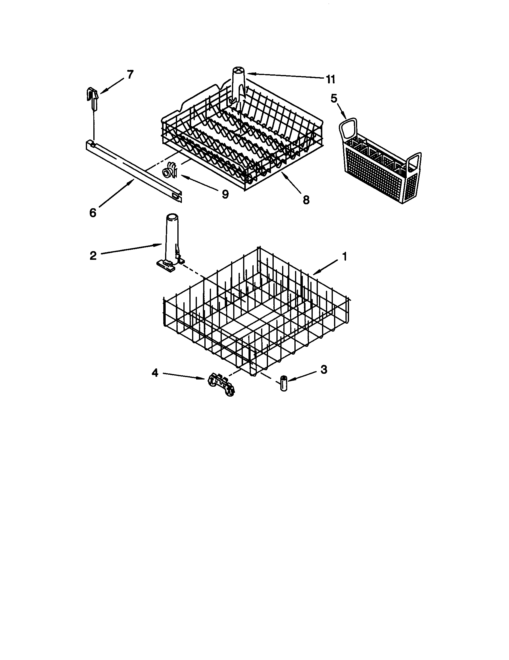Whirlpool DP840DWGX1 dishrack diagram