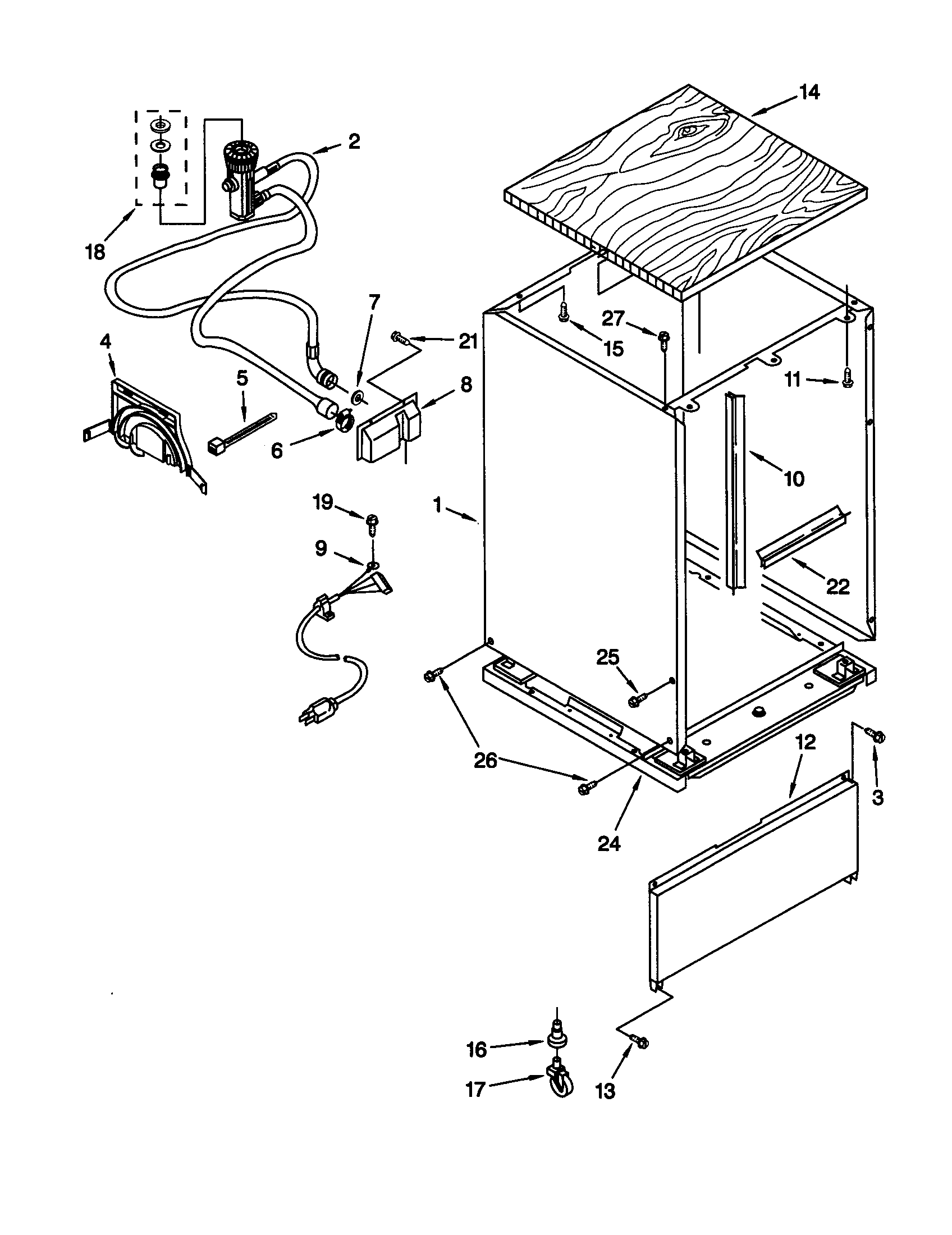 Whirlpool DP840DWGX1 cabinet diagram