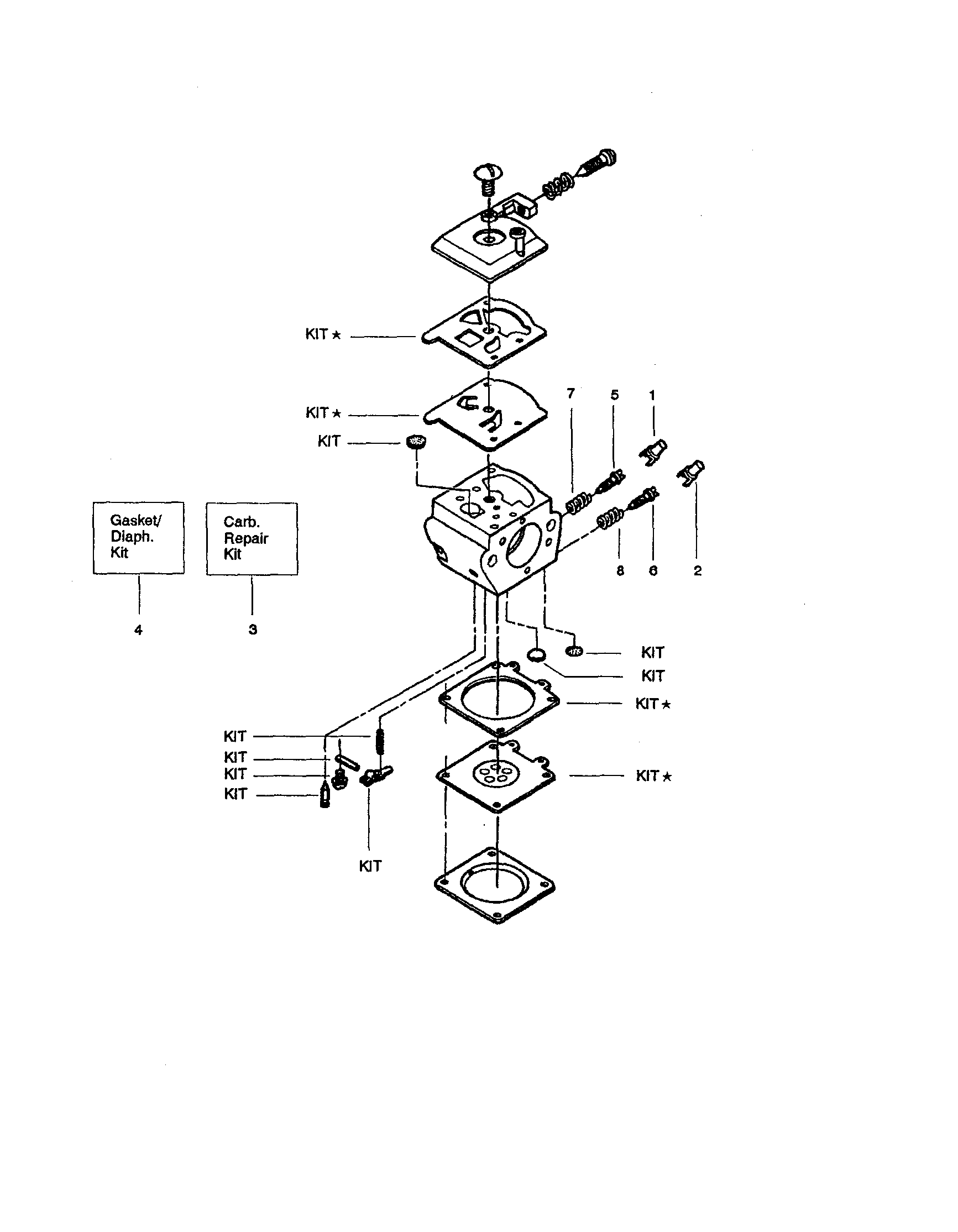 Craftsman 358351460 carburetor assembly kit-530069703 diagram
