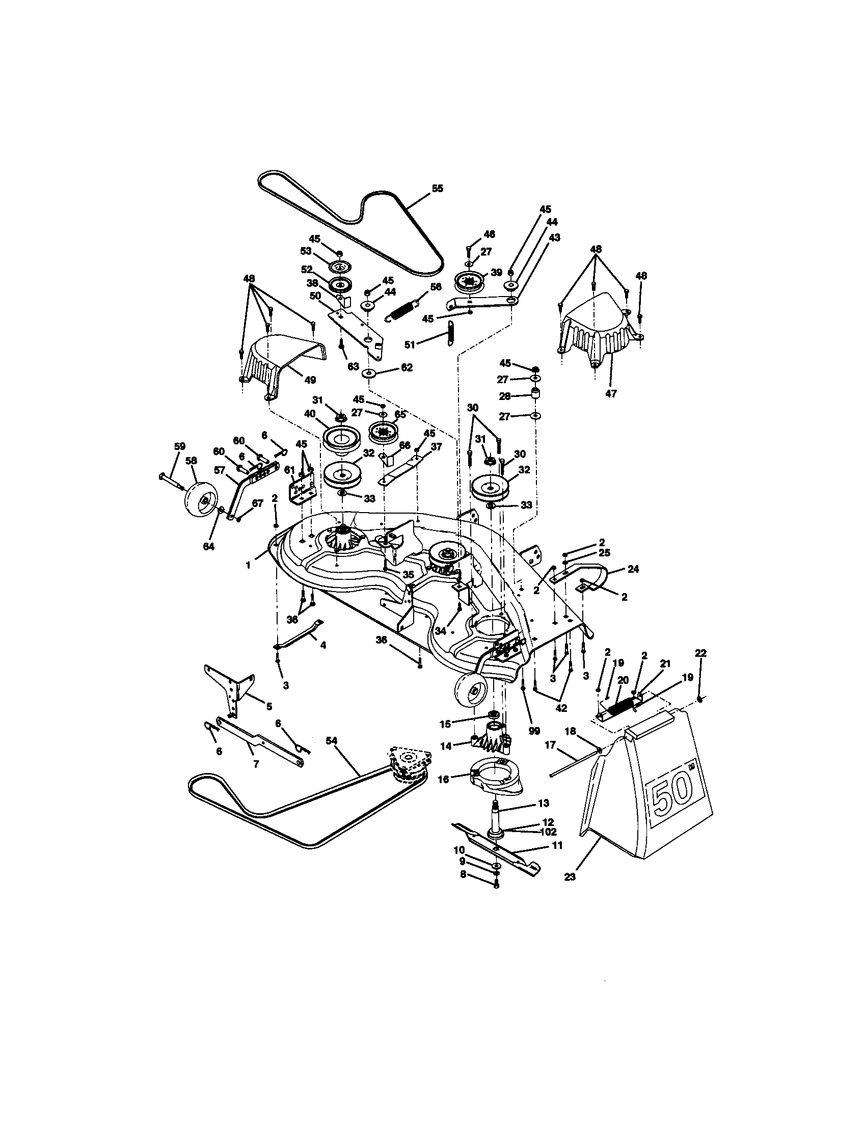 Craftsman 917273062 mower deck diagram