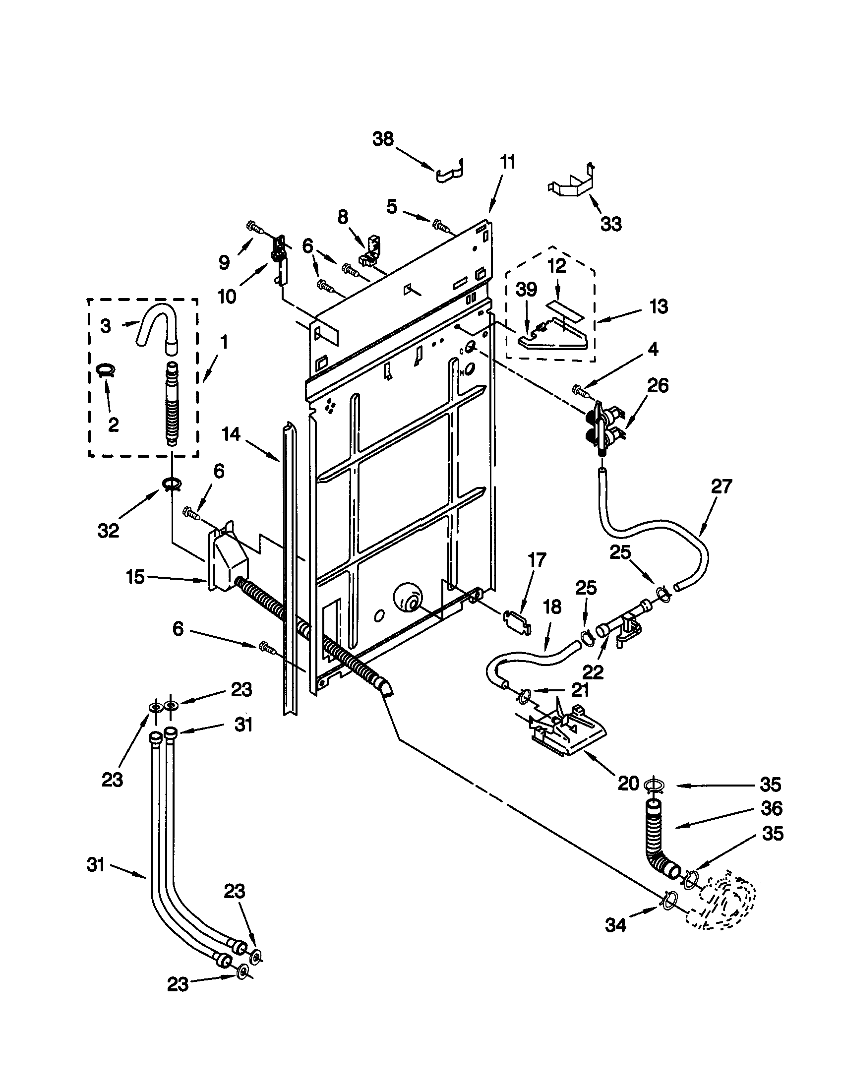 Kenmore 11020902990 rear panel diagram