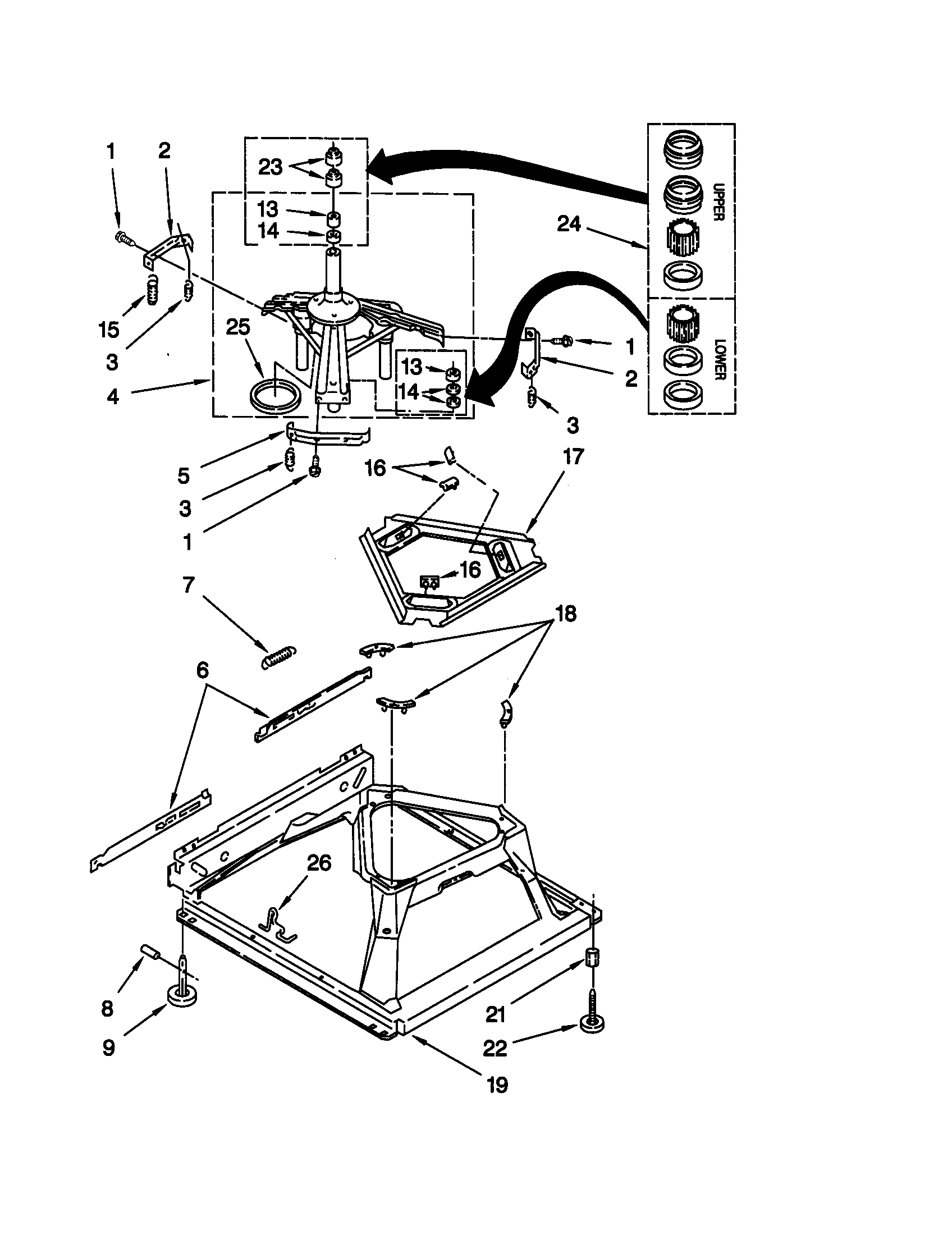 Kenmore 11020902990 machine base diagram