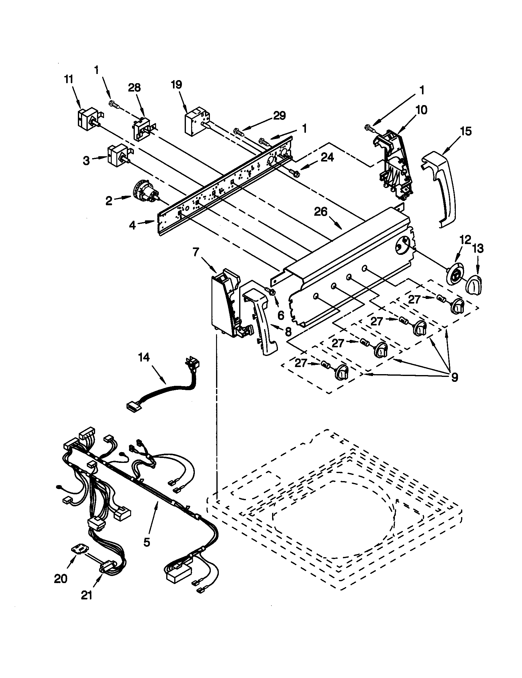 Kenmore 11020902990 control panel diagram