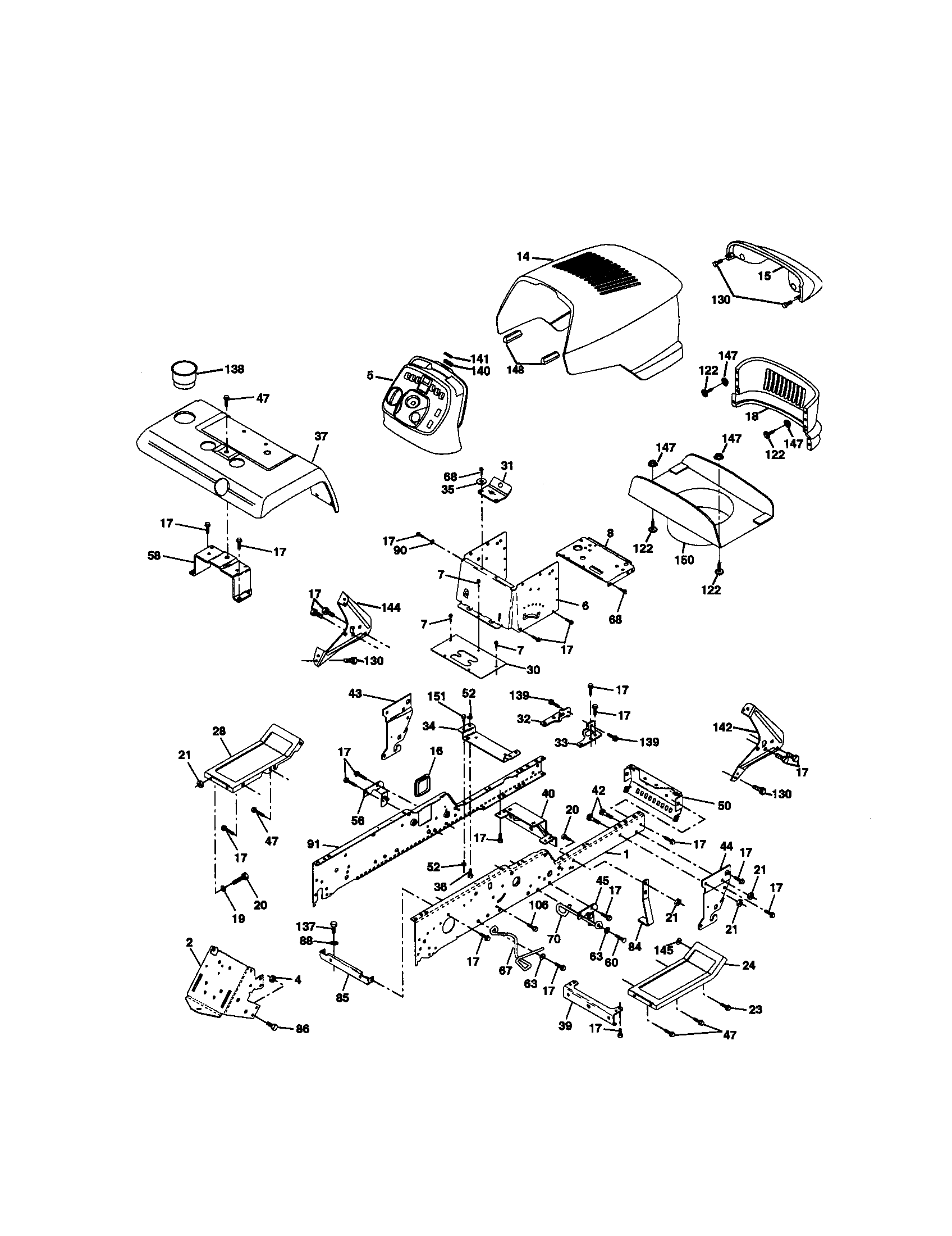 Craftsman 917273051 chassis and enclosures diagram