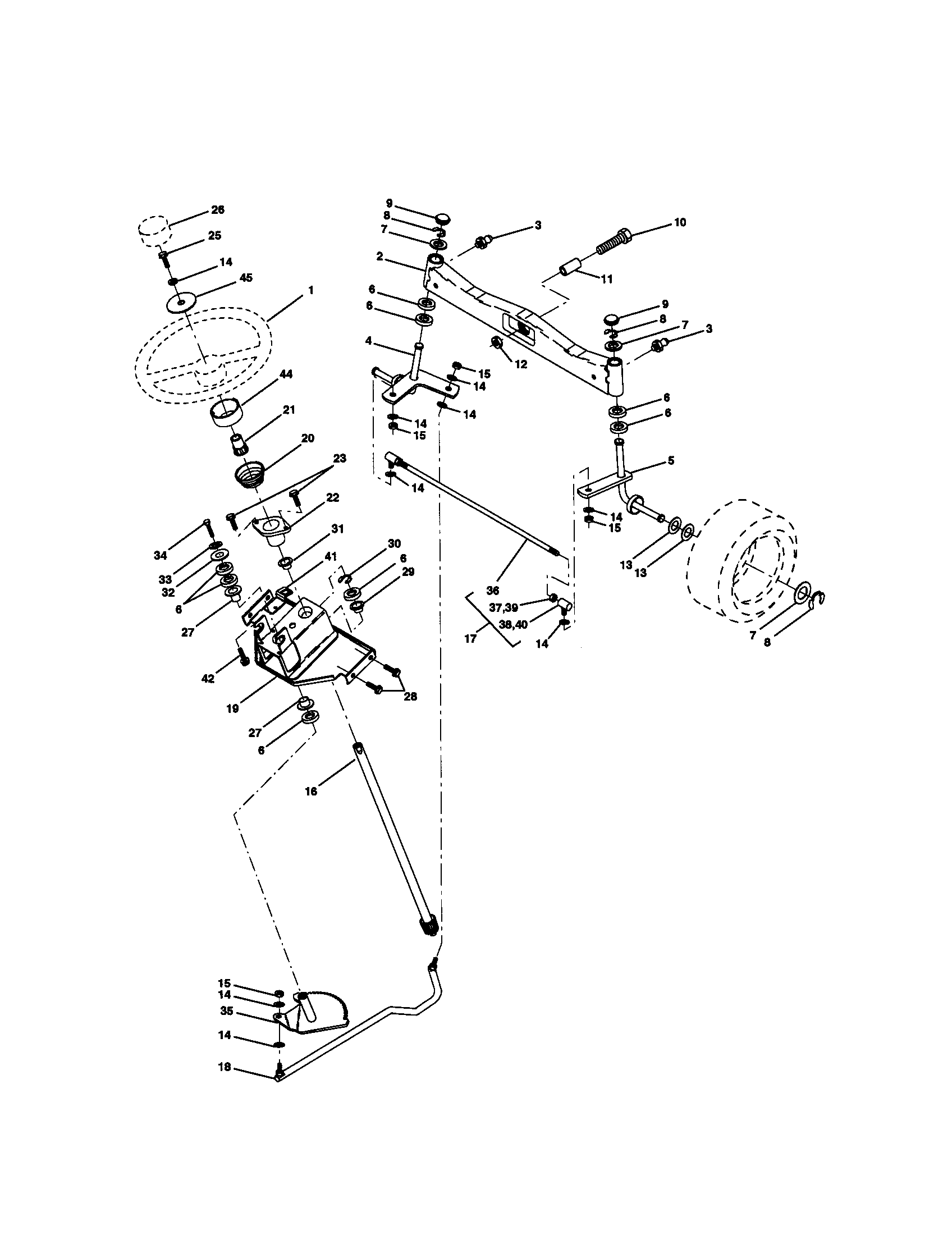 Craftsman 917273051 steering assembly diagram