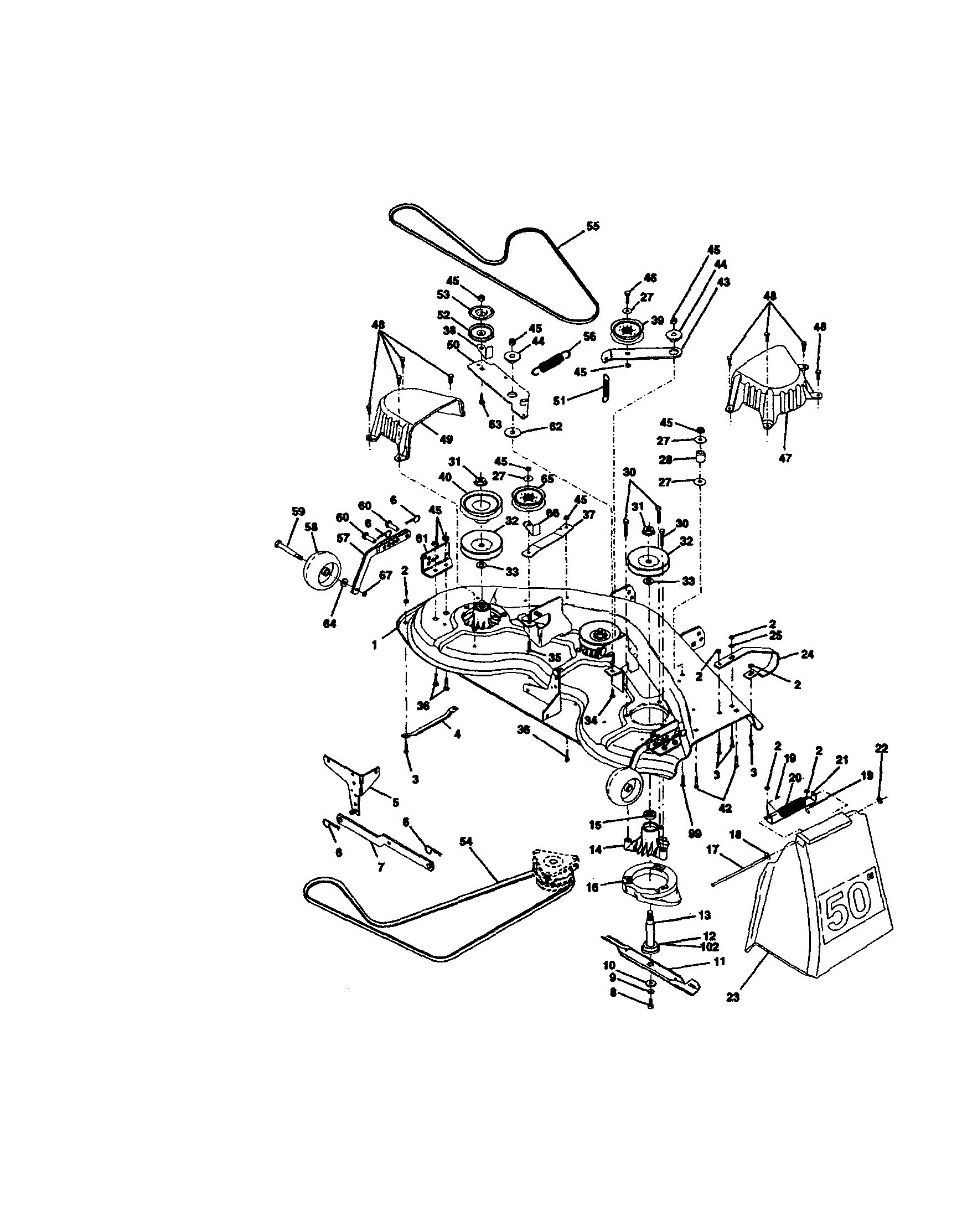 Craftsman 917273051 mower deck diagram