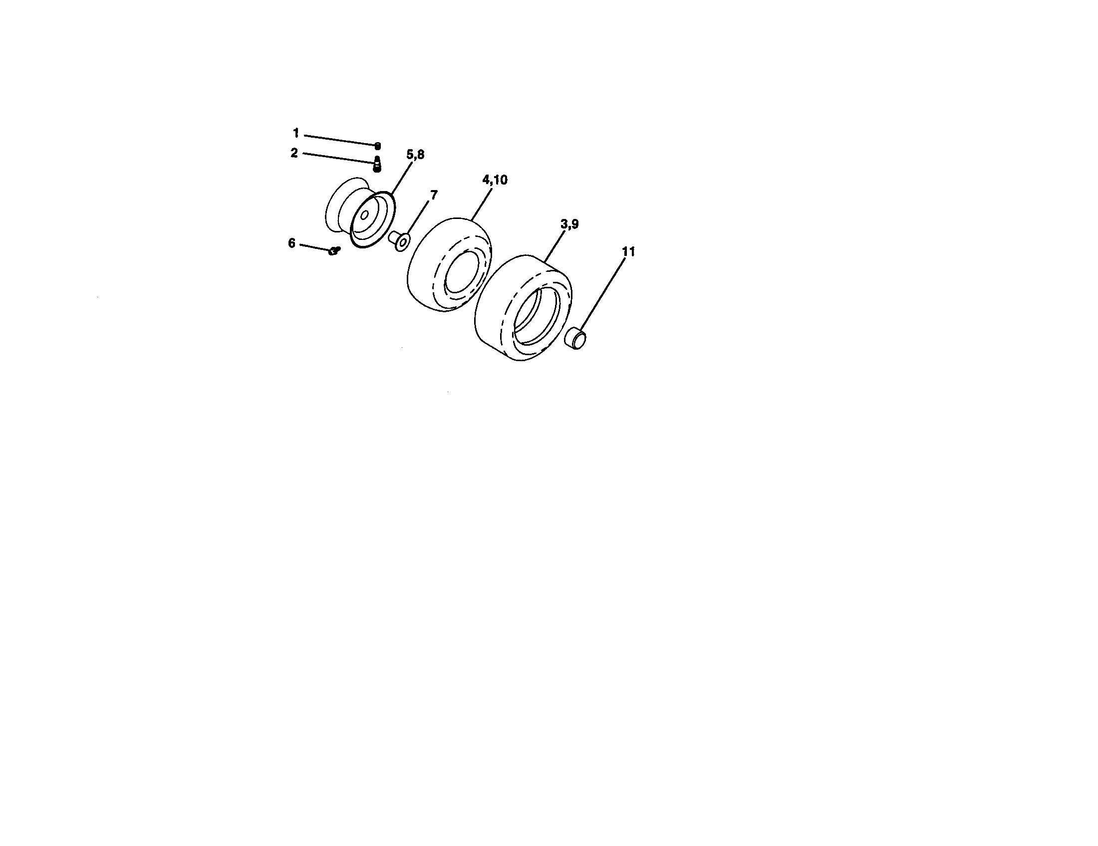 Craftsman 917270654 wheels and tires diagram