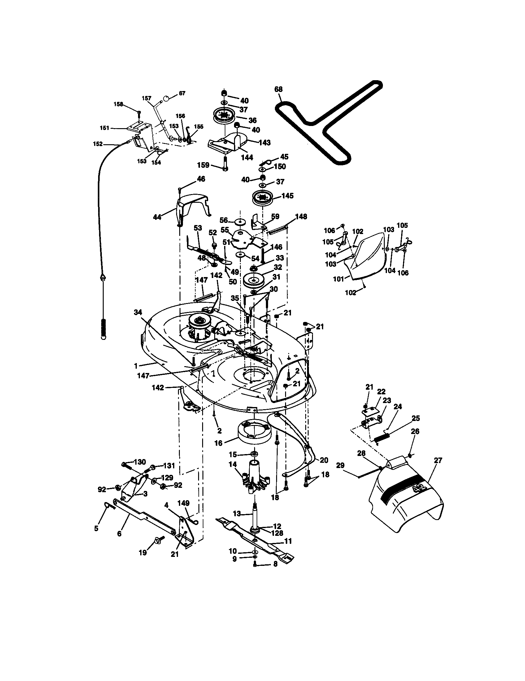 Craftsman 917270654 mower deck diagram
