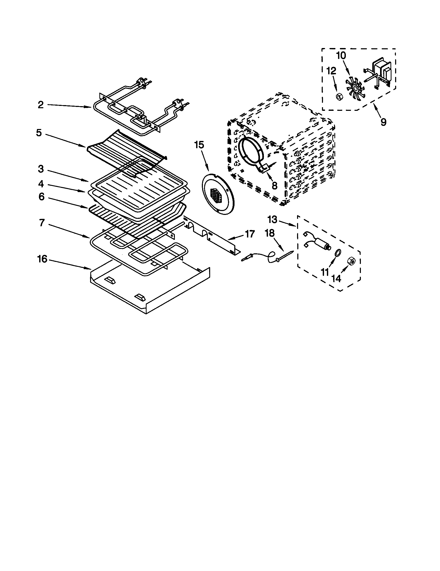 KitchenAid KEBS107DBAL8 internal oven diagram