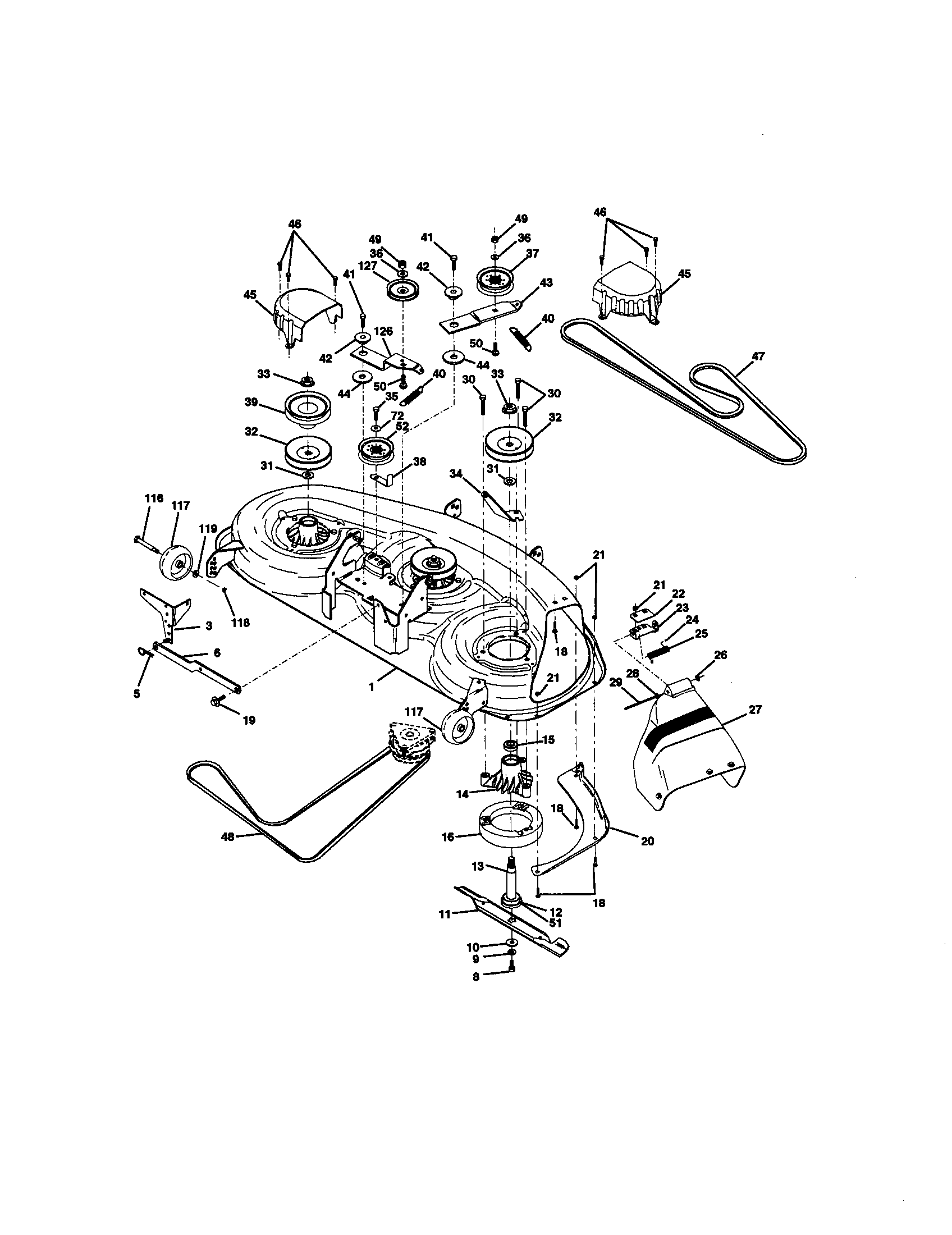 Craftsman 917272950 mower deck diagram