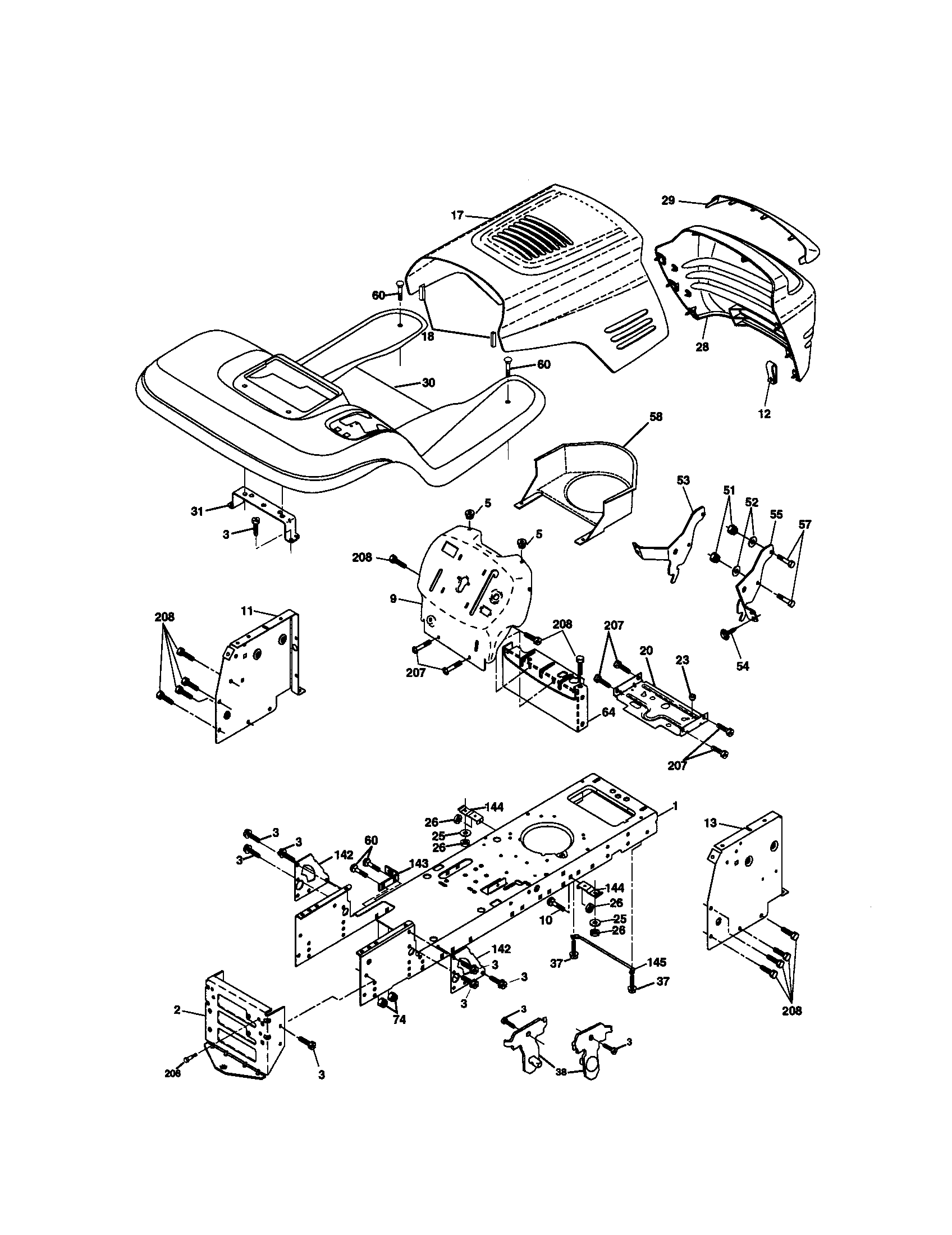 Craftsman 917270922 chassis and enclosures diagram