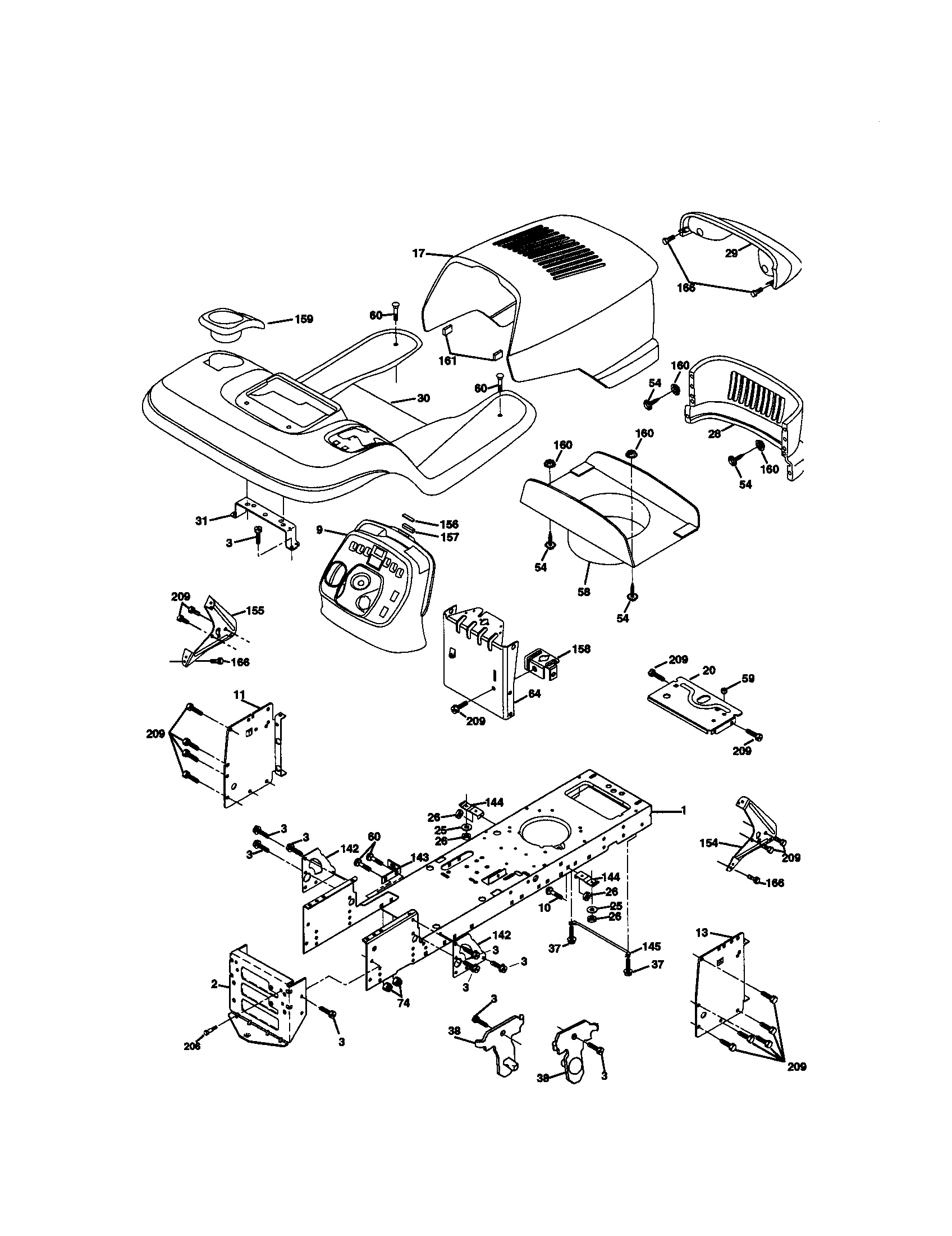 Craftsman 917272200 chassis and enclosures diagram
