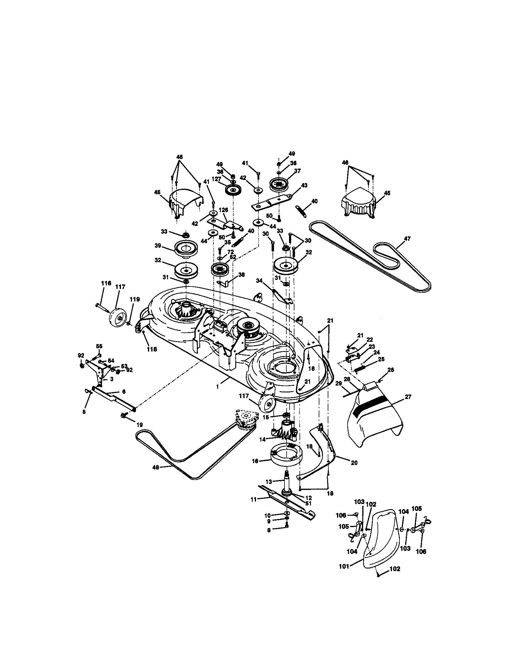 Craftsman 917272200 mower deck diagram