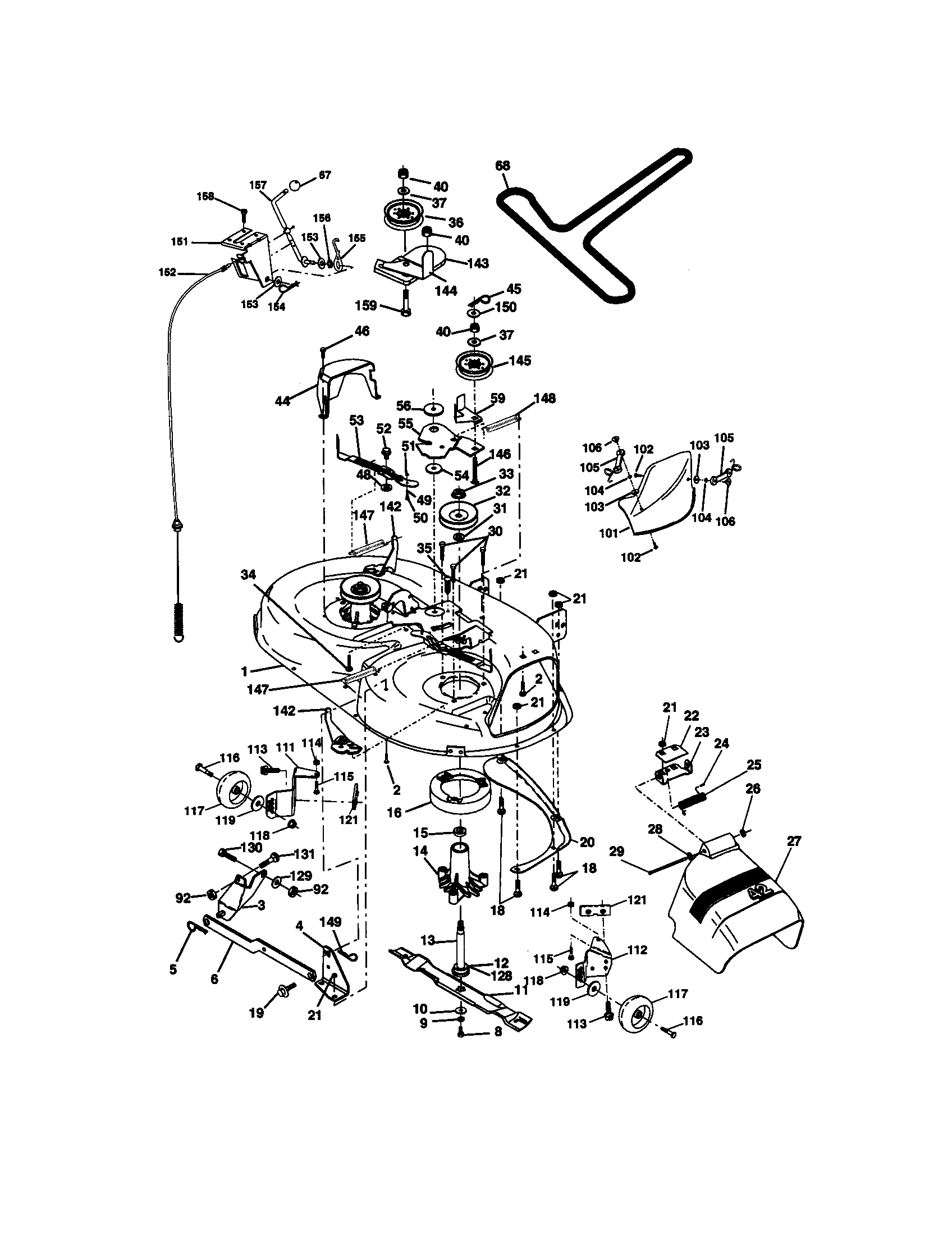 Craftsman 917270963 mower deck diagram