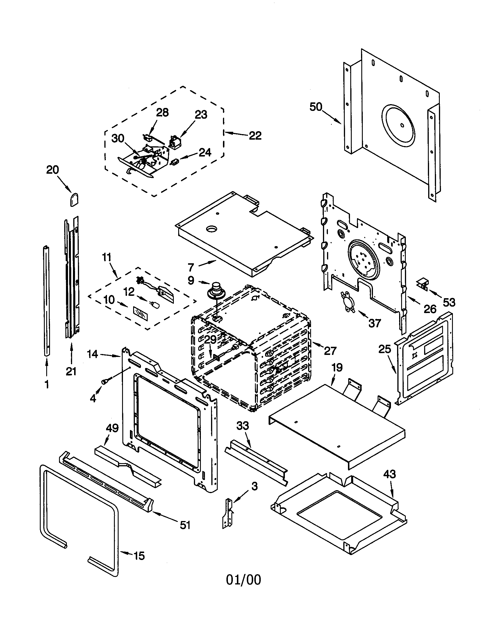 KitchenAid KEBI141DWH8 oven diagram
