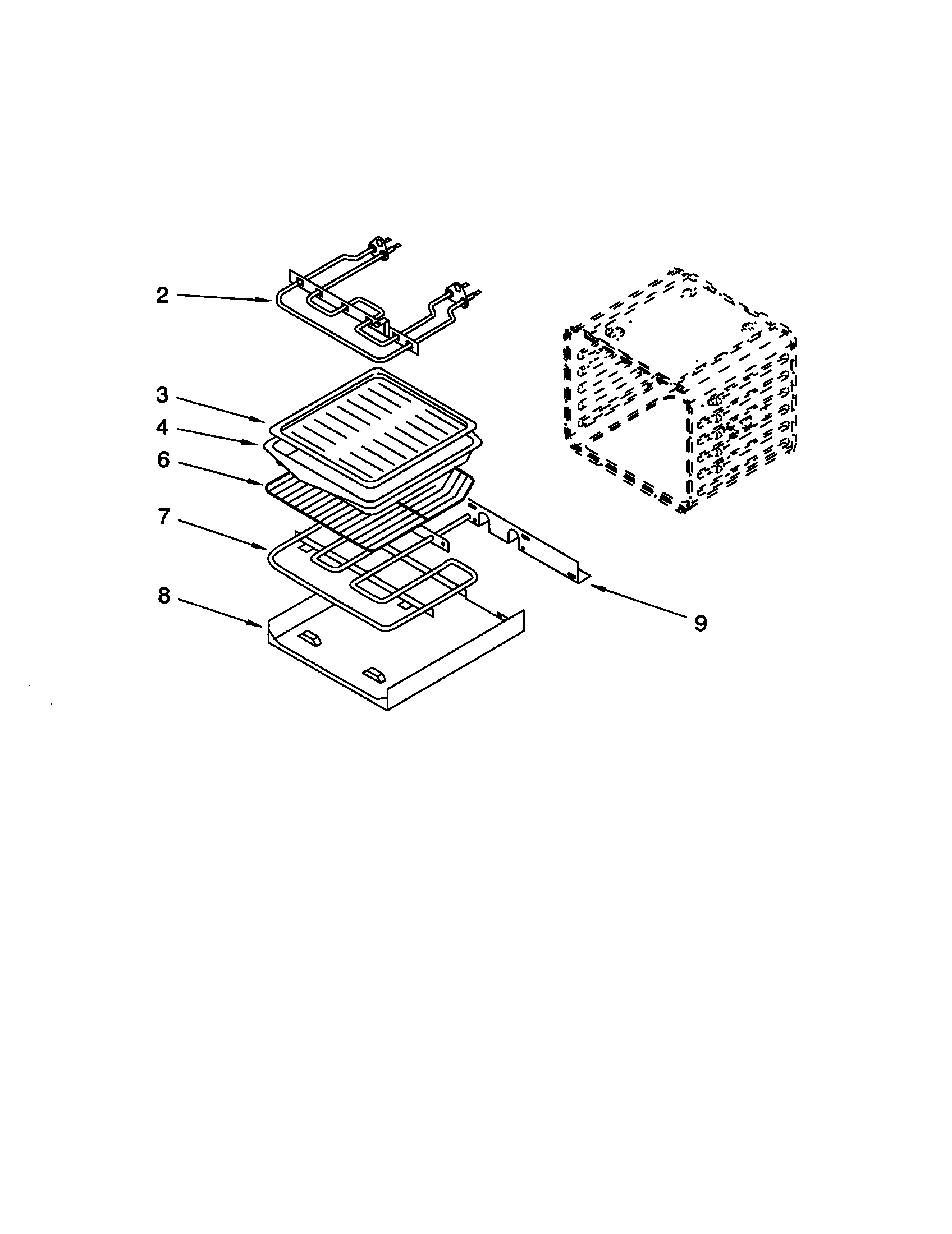 KitchenAid KEBI141DWH8 internal oven diagram