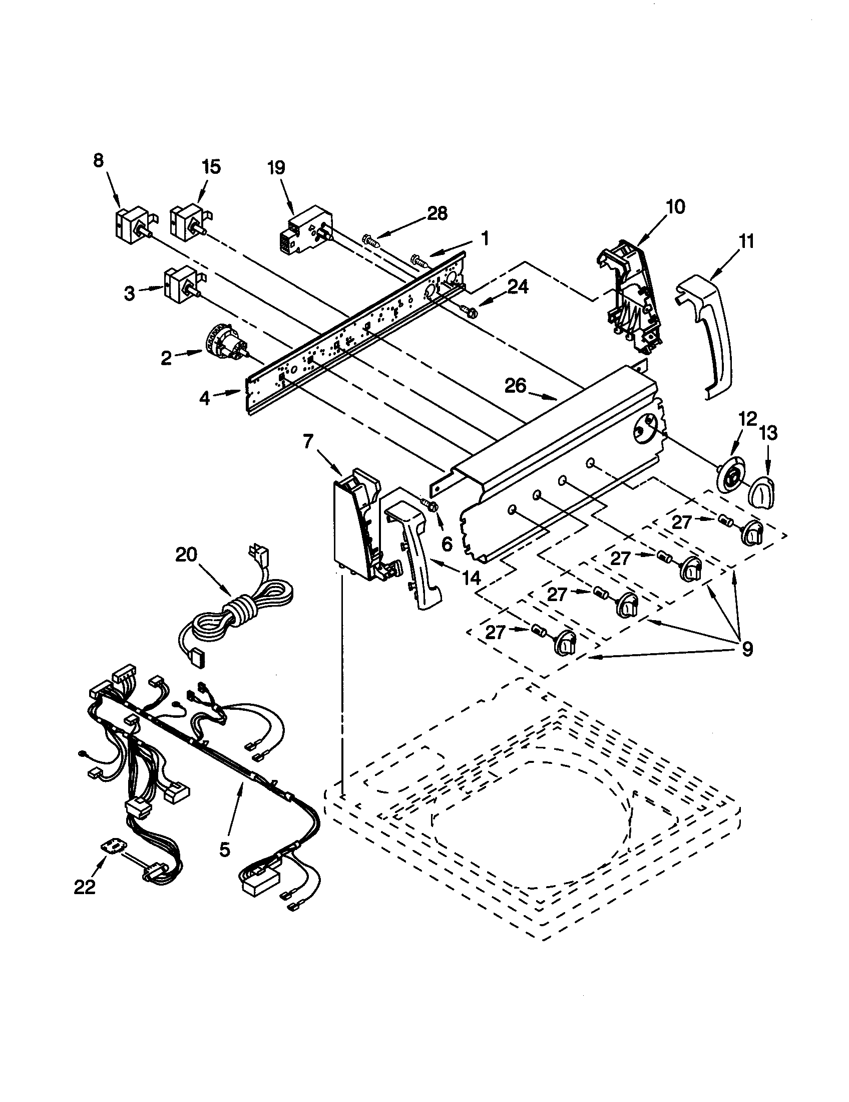 Kenmore 11020897990 control panel diagram