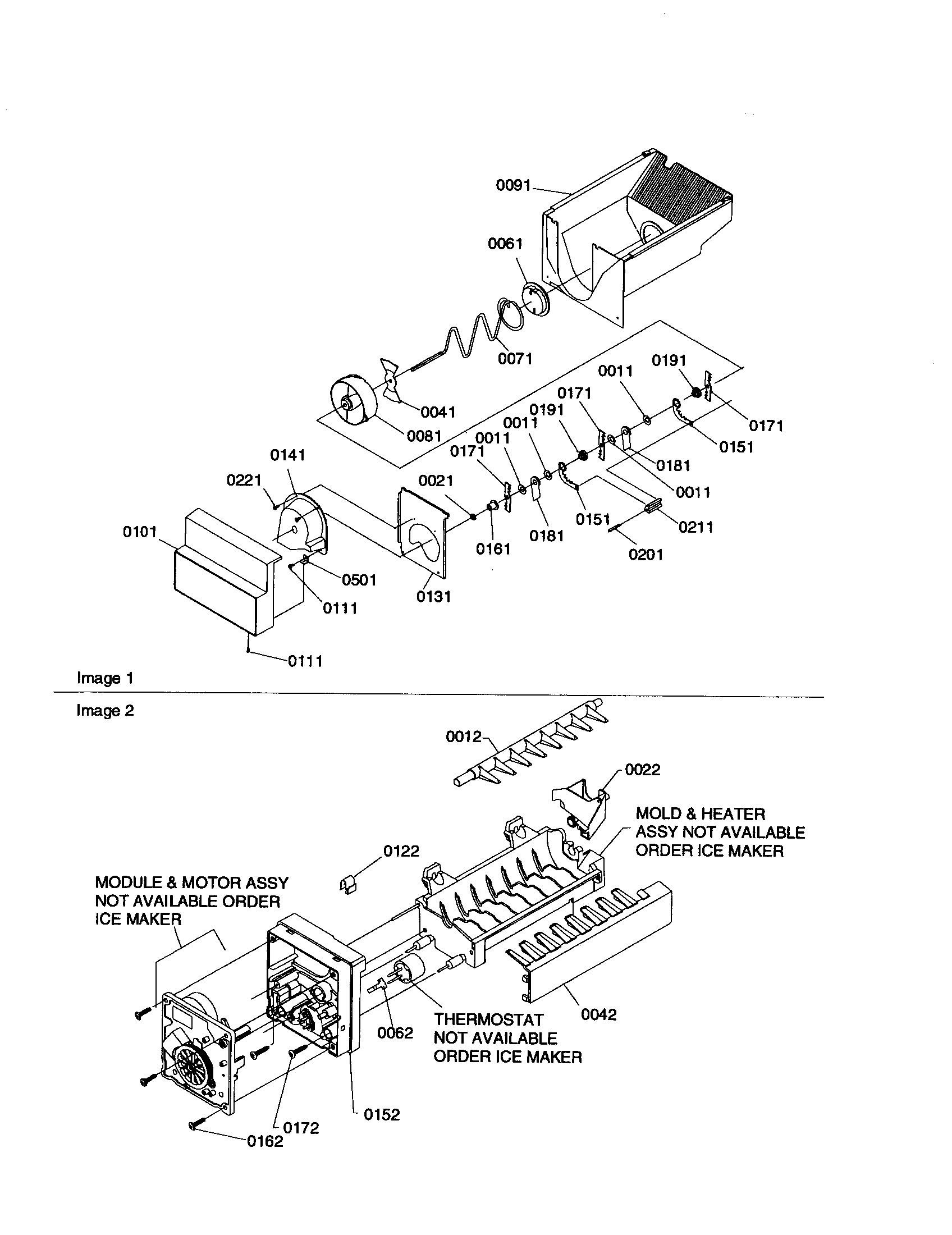 Kenmore 59650699000 ice bucket auger/ice maker diagram