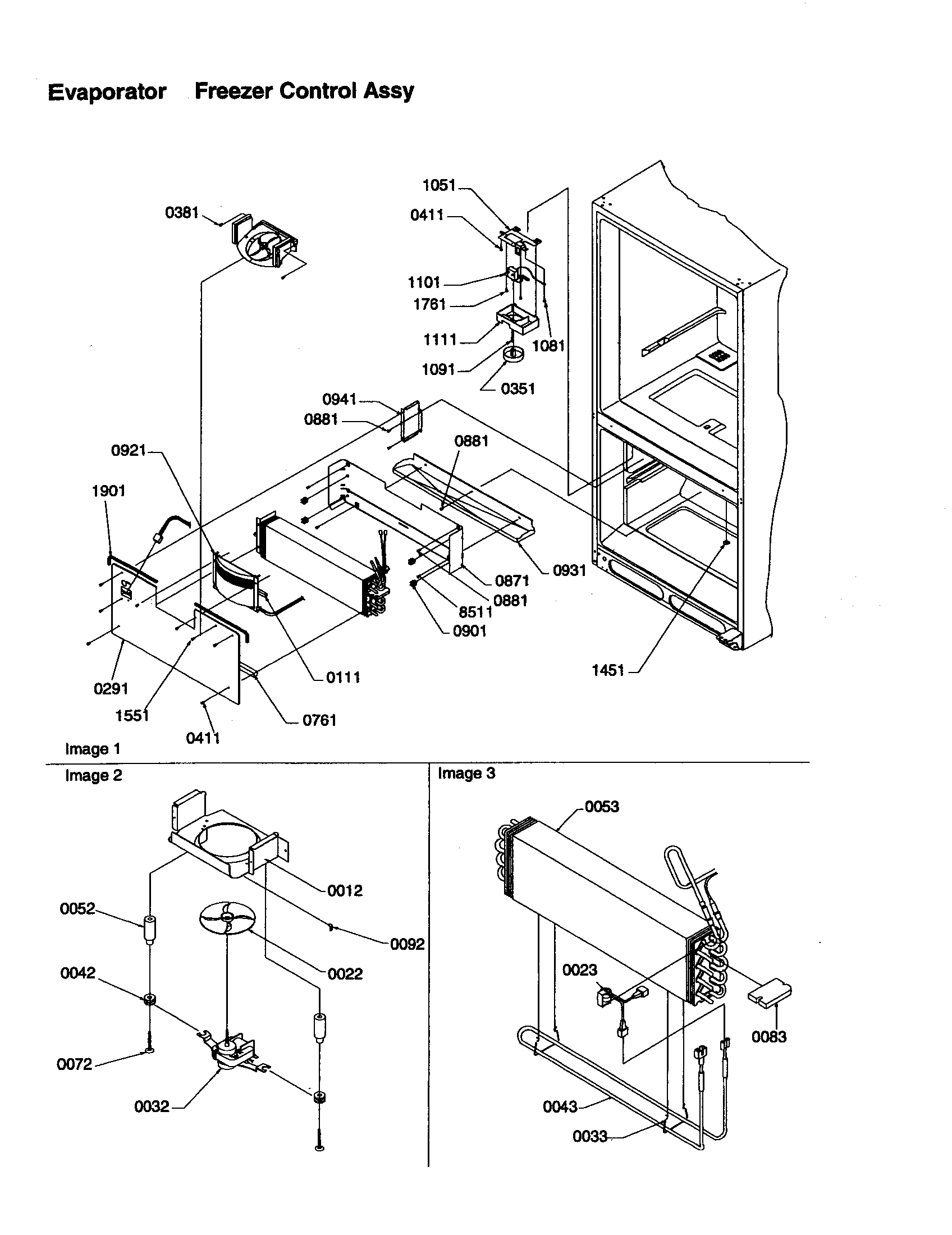 Kenmore 59669162990 evaporator/freezer control assy. diagram