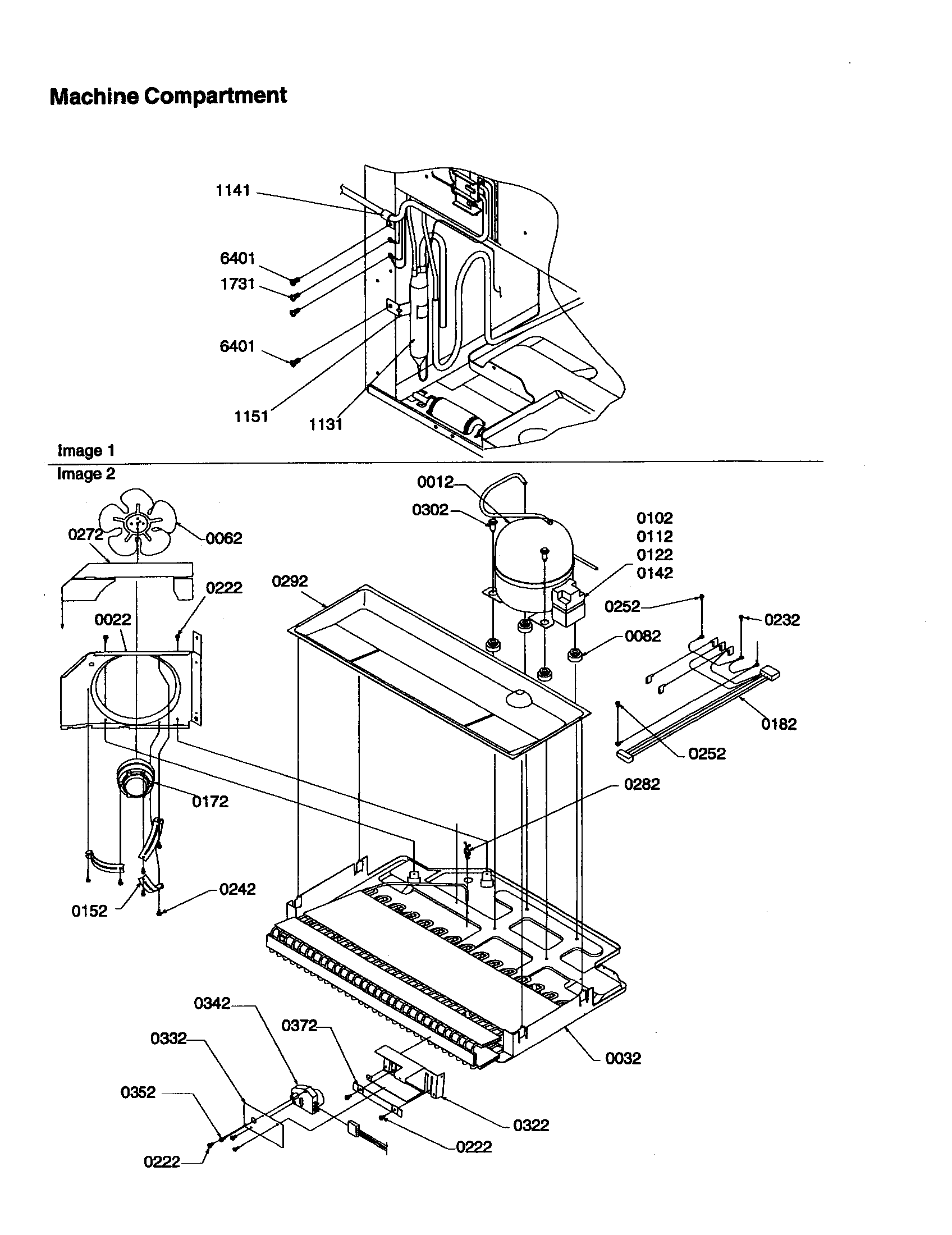 Kenmore 59669162990 machine compartment diagram