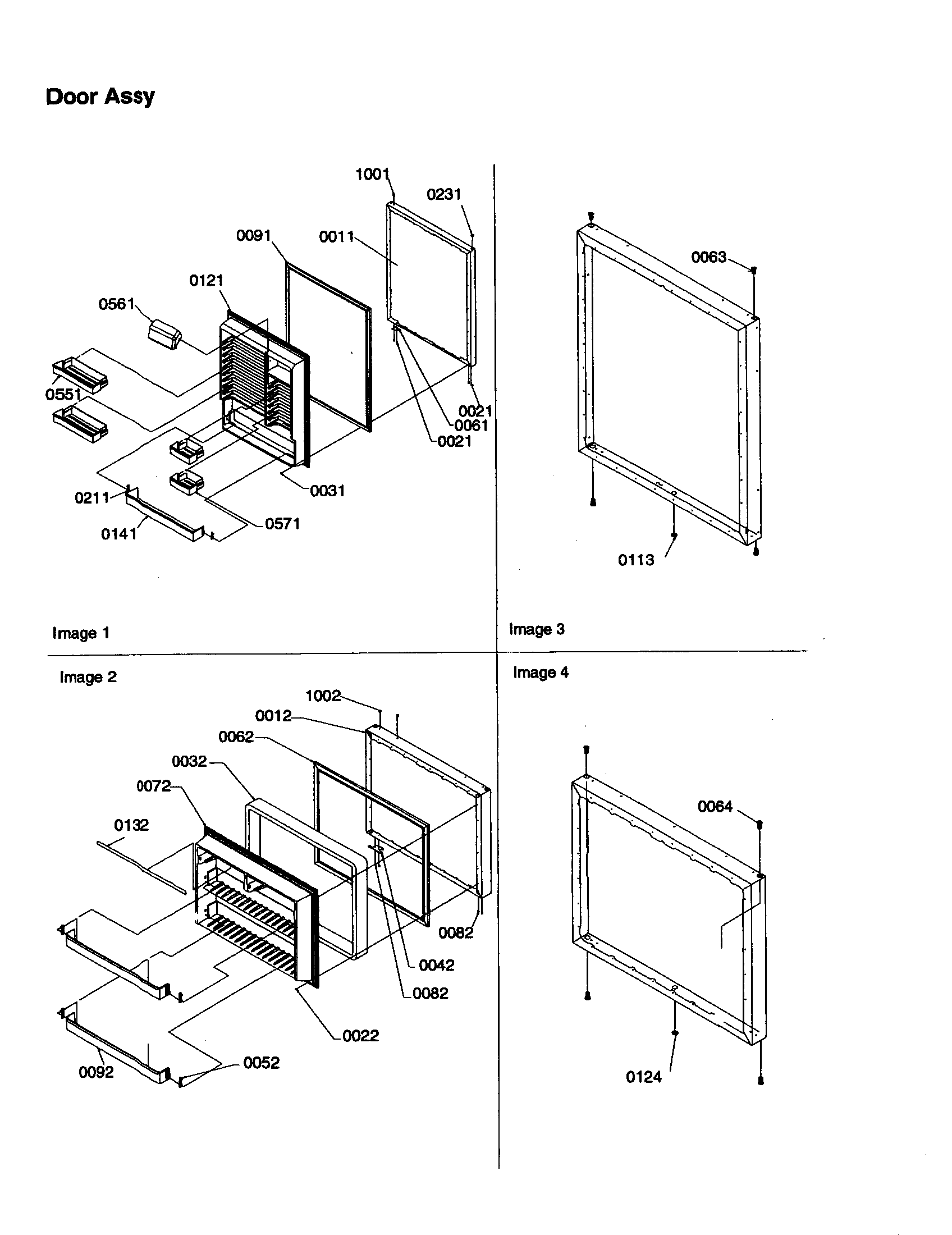 Kenmore 59669162990 door assembly diagram