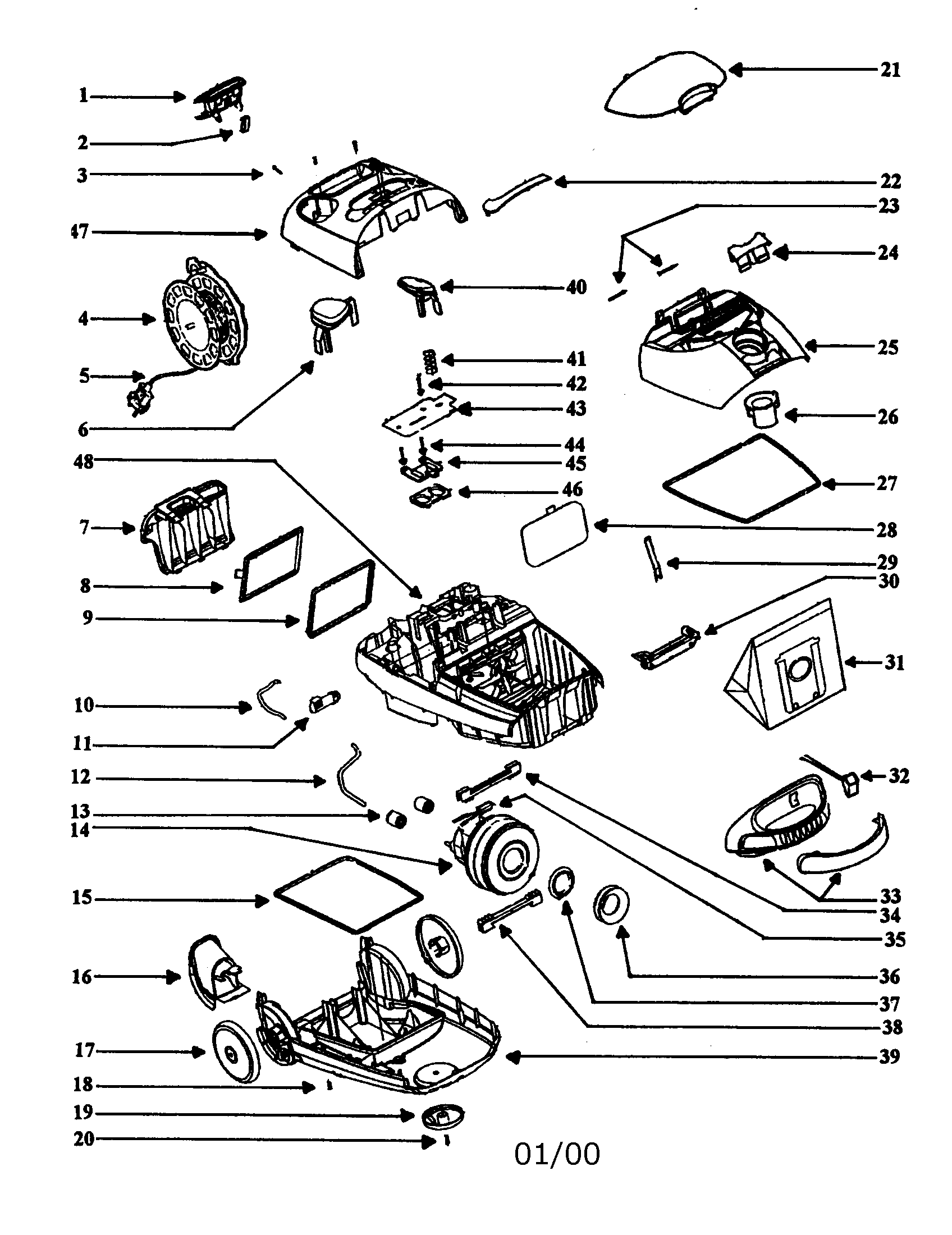 Eureka 6978B-1 motor assembly diagram