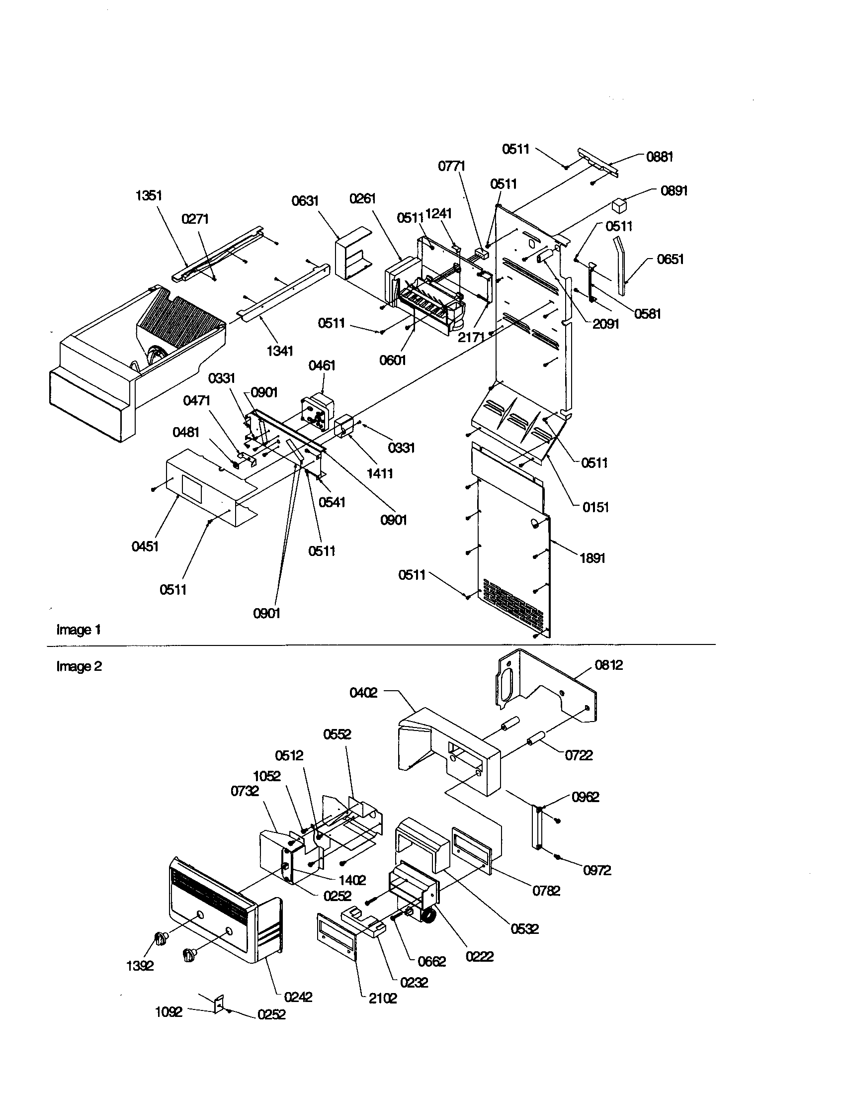 Kenmore 59650392000 ice maker, control assy diagram