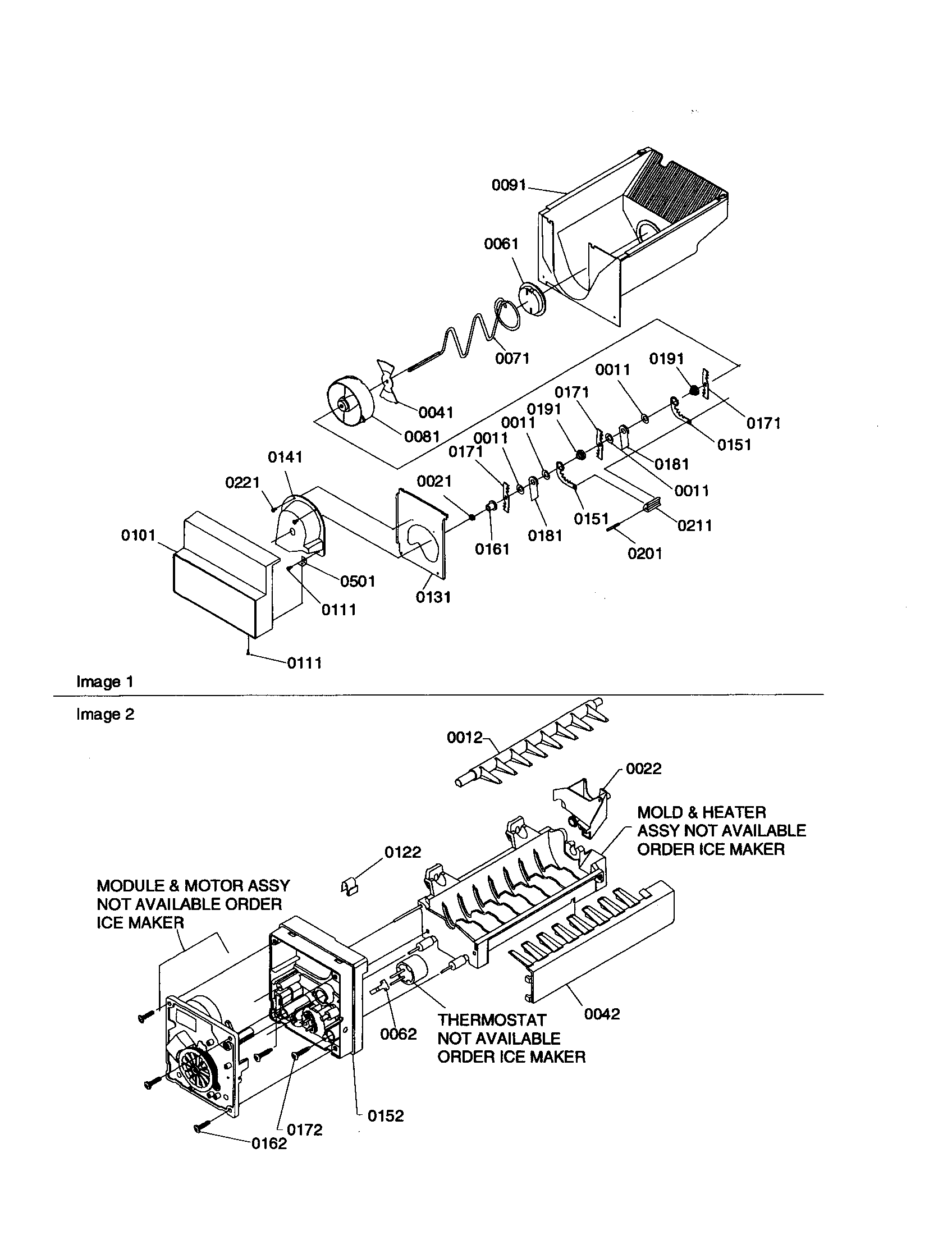 Kenmore 59650392000 ice bucket auger/ice maker diagram