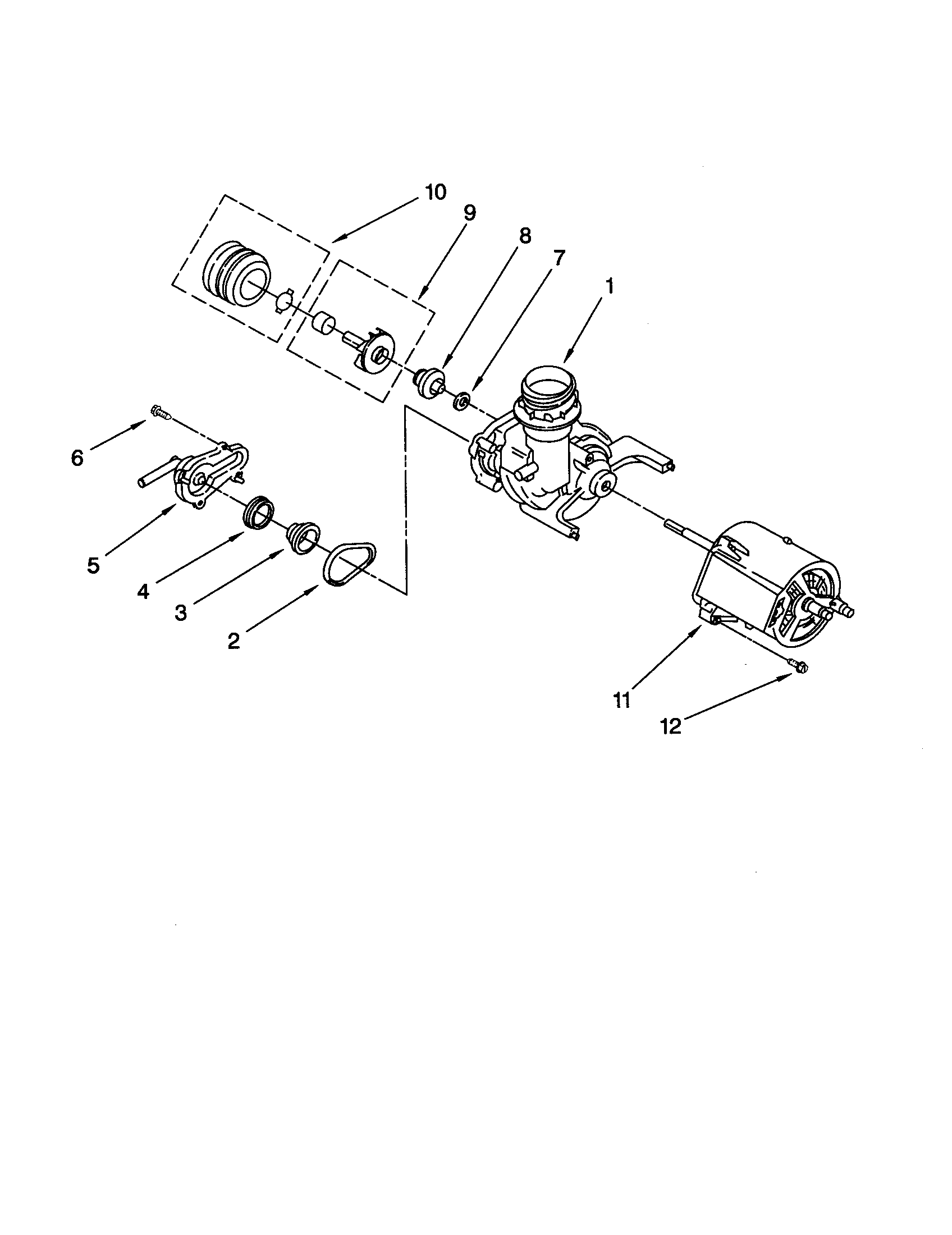 Whirlpool DU805DWGB2 pump and motor diagram