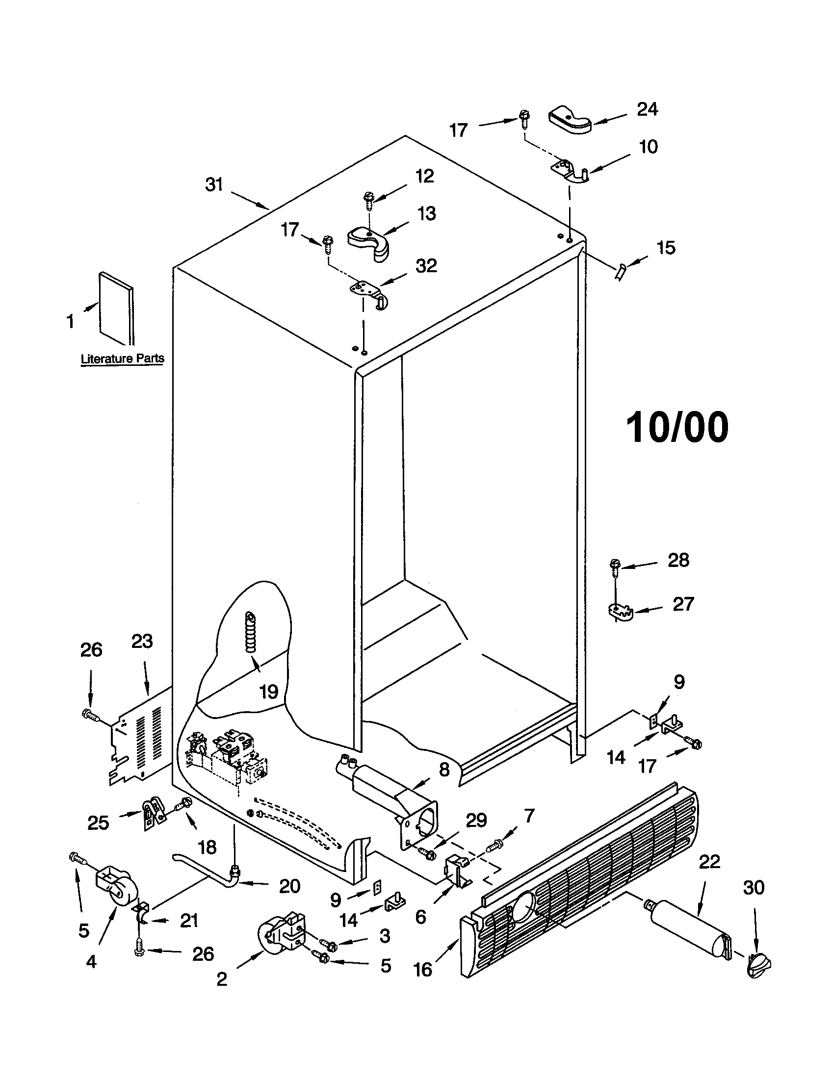 Whirlpool GD25DCXHS00 cabinet diagram