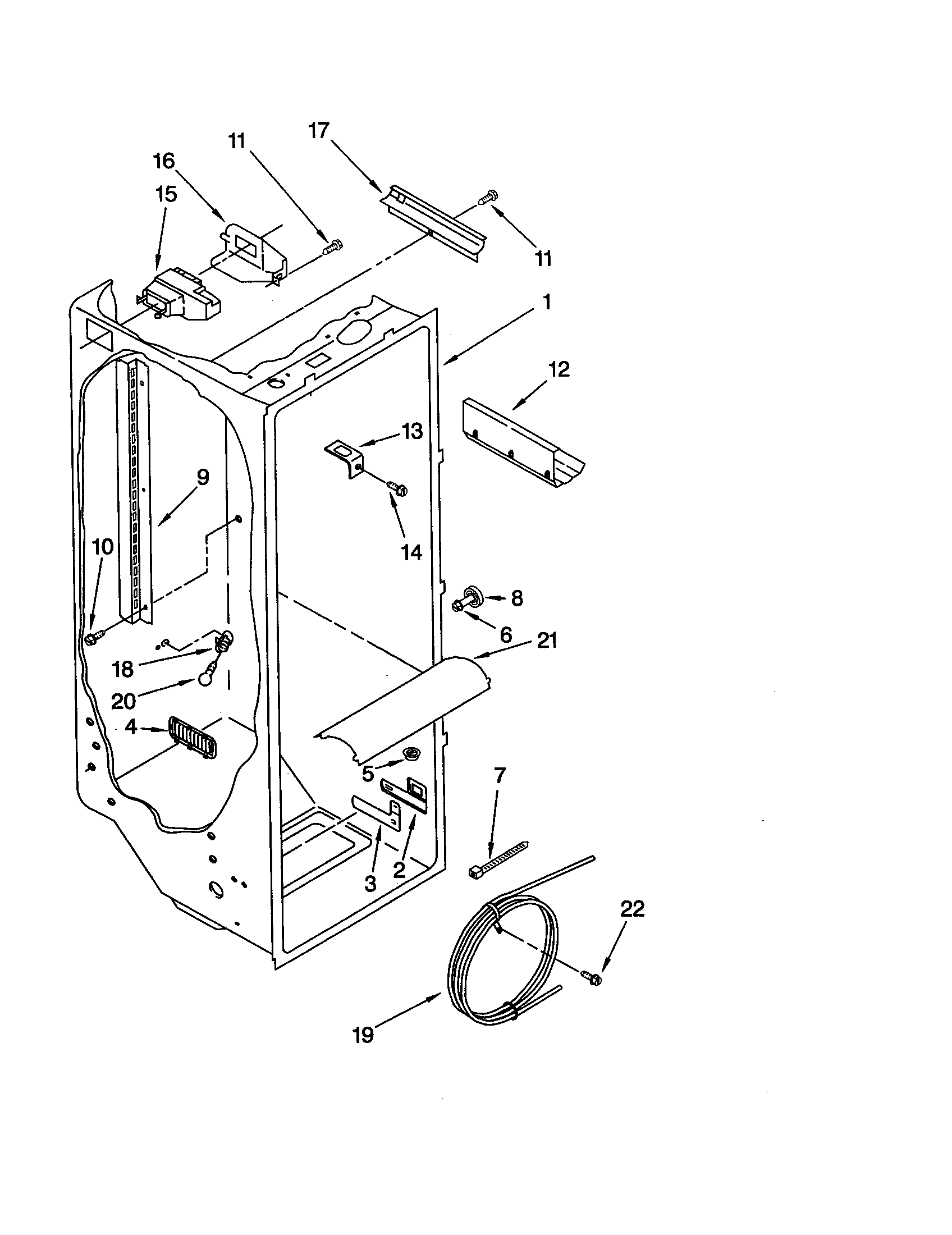 Whirlpool GD25DCXHS00 refrigerator liner diagram