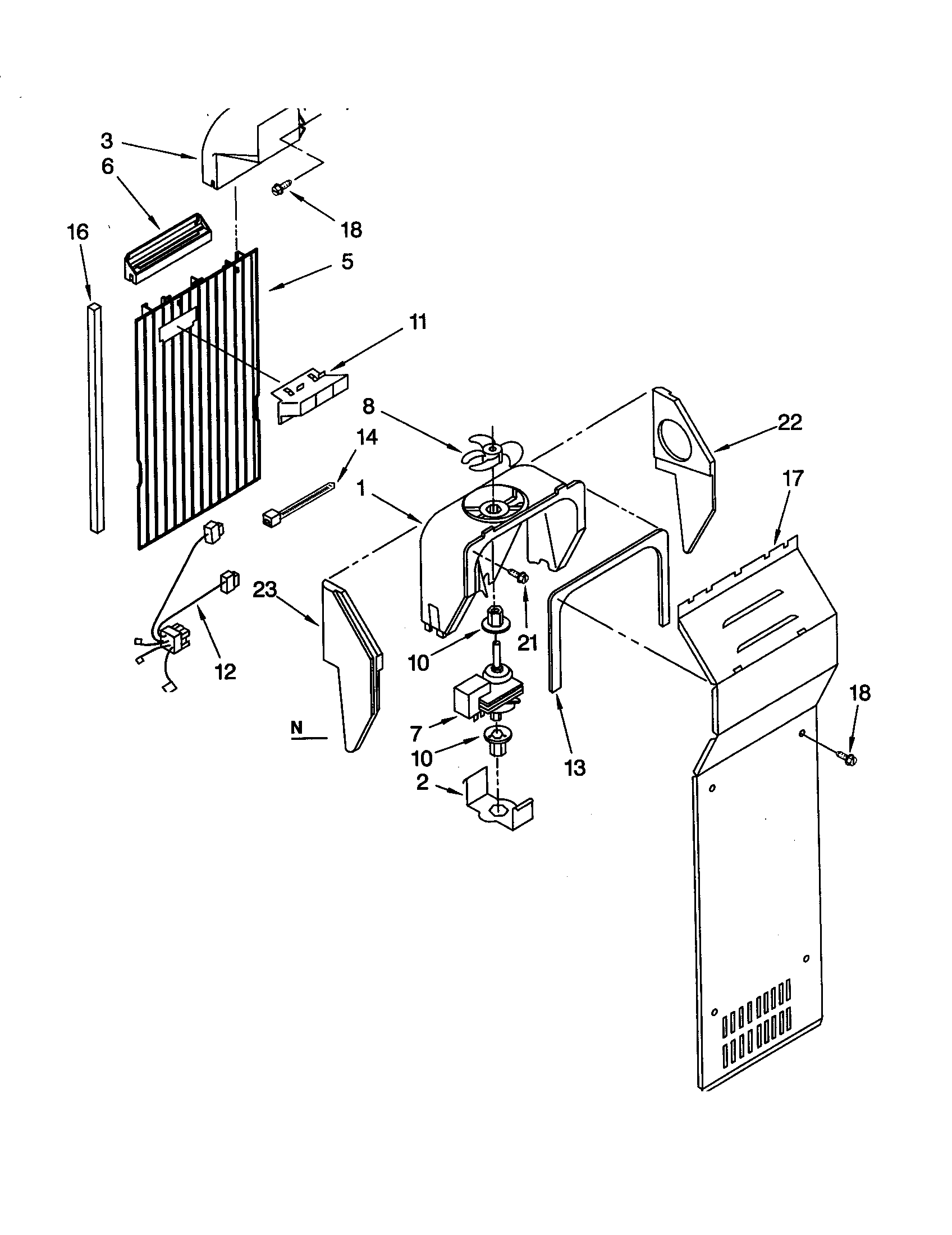 Whirlpool GD22DFXFW04 air flow diagram