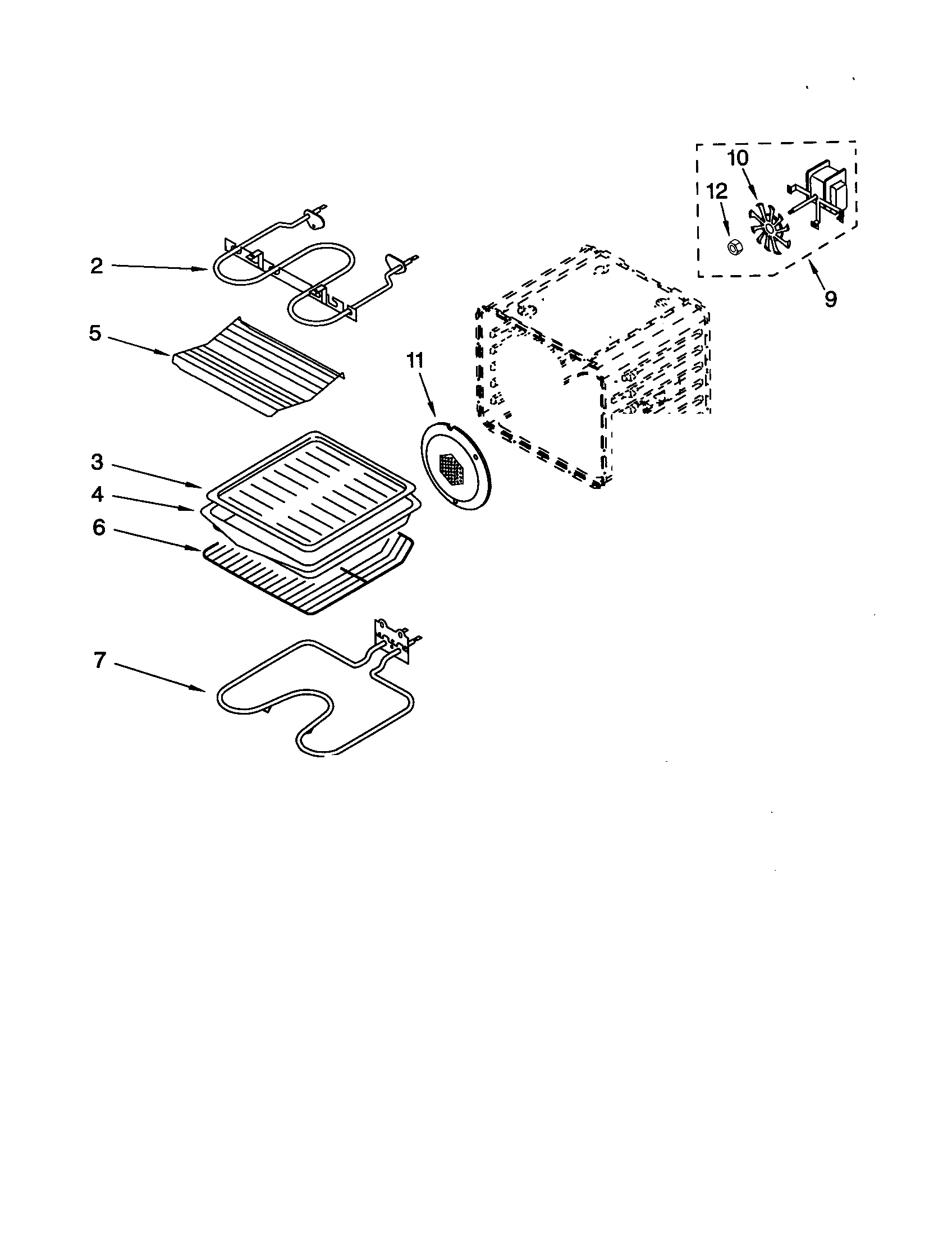 Whirlpool GBS307PDS4 internal oven diagram
