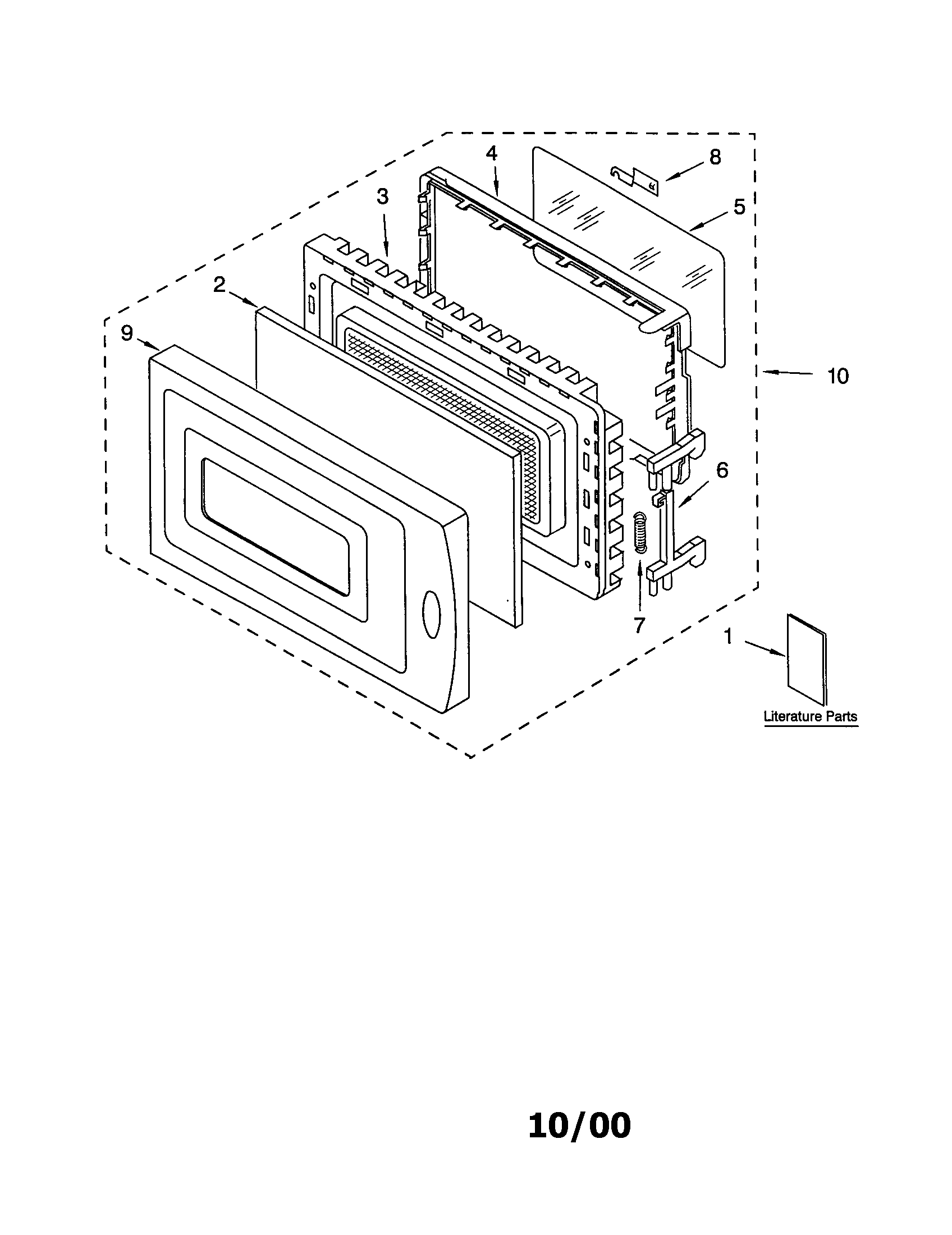 Whirlpool MT1100SHB0 door diagram