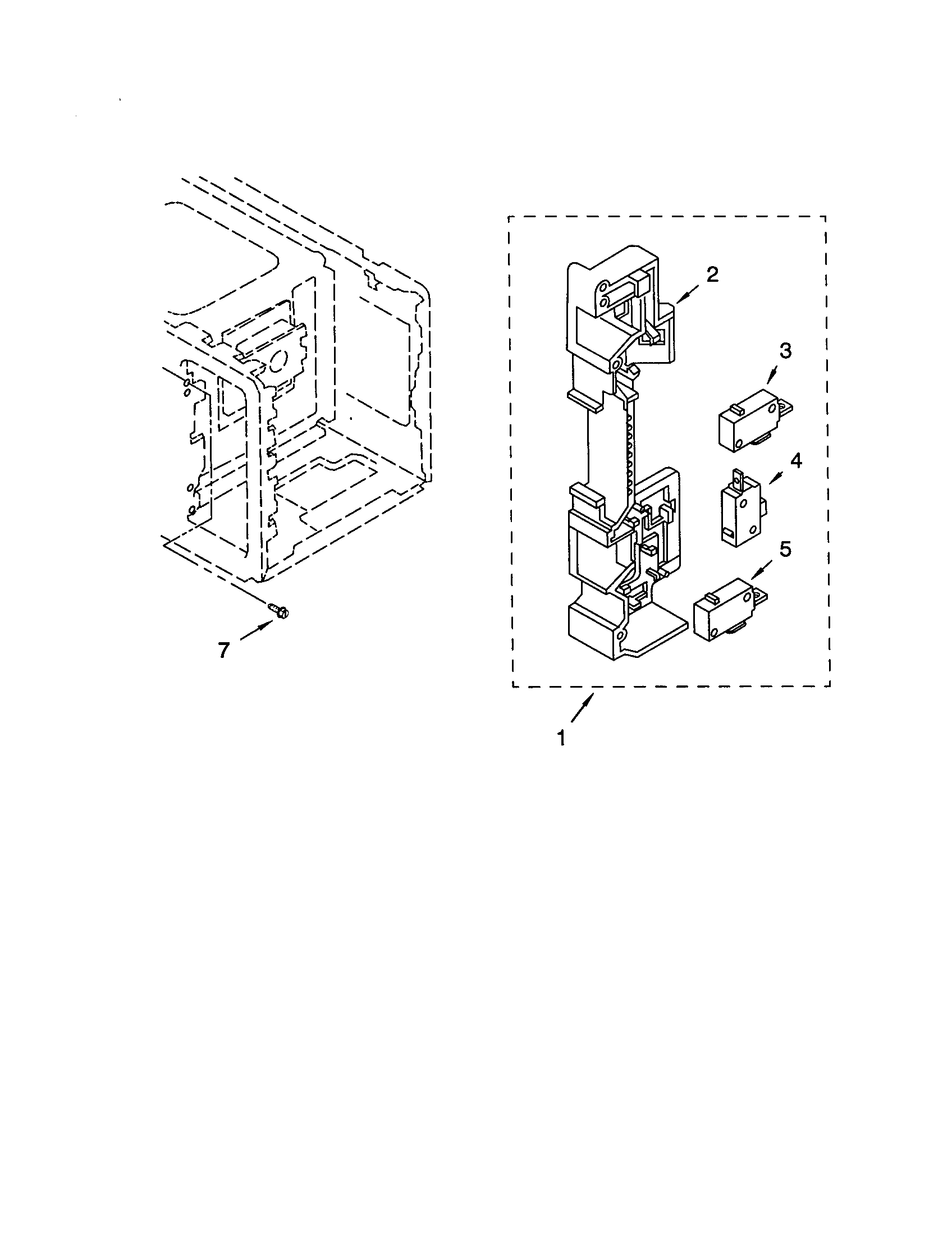 Whirlpool MT1100SHB0 latch board diagram