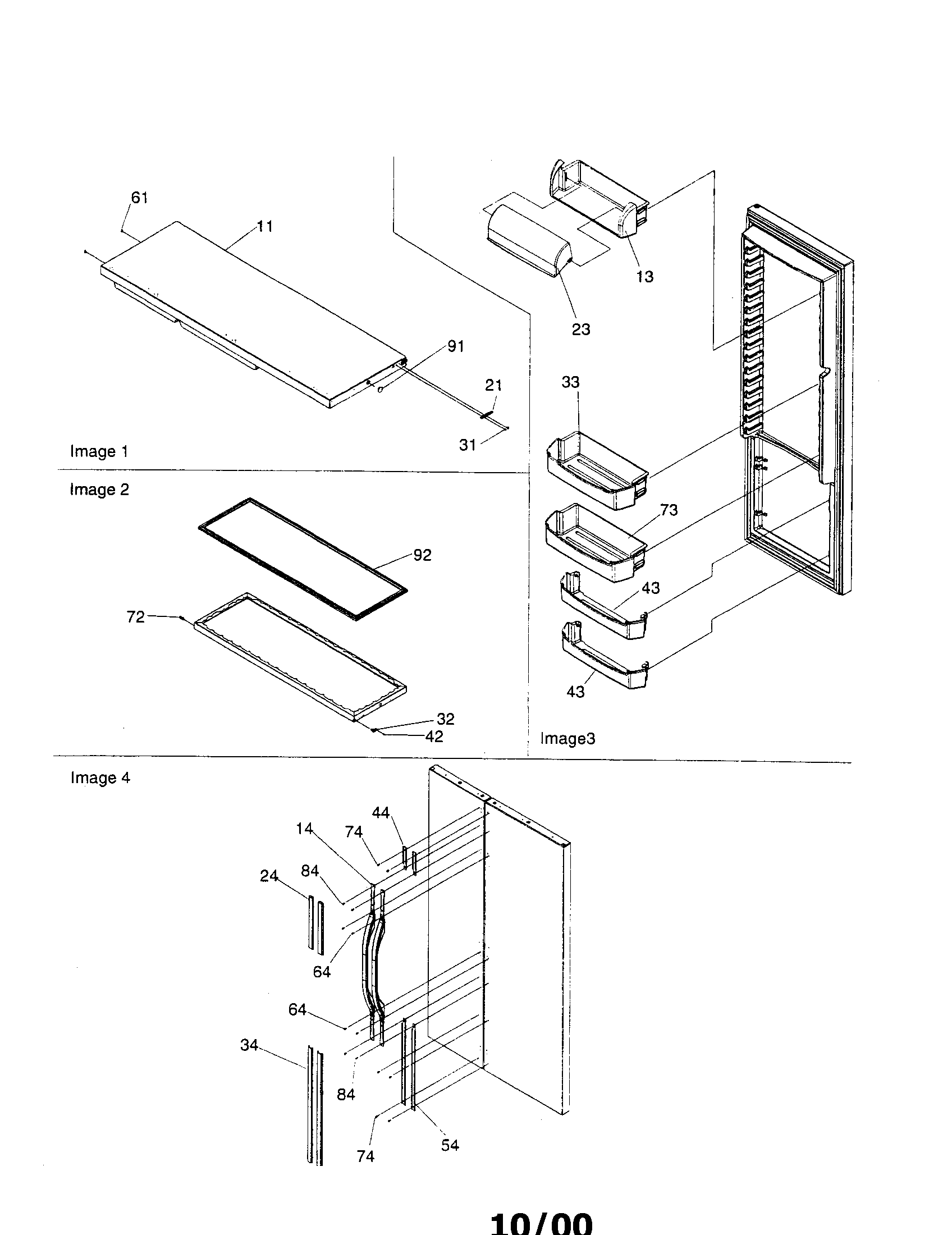 Kenmore 59650392001 refrigerator door diagram