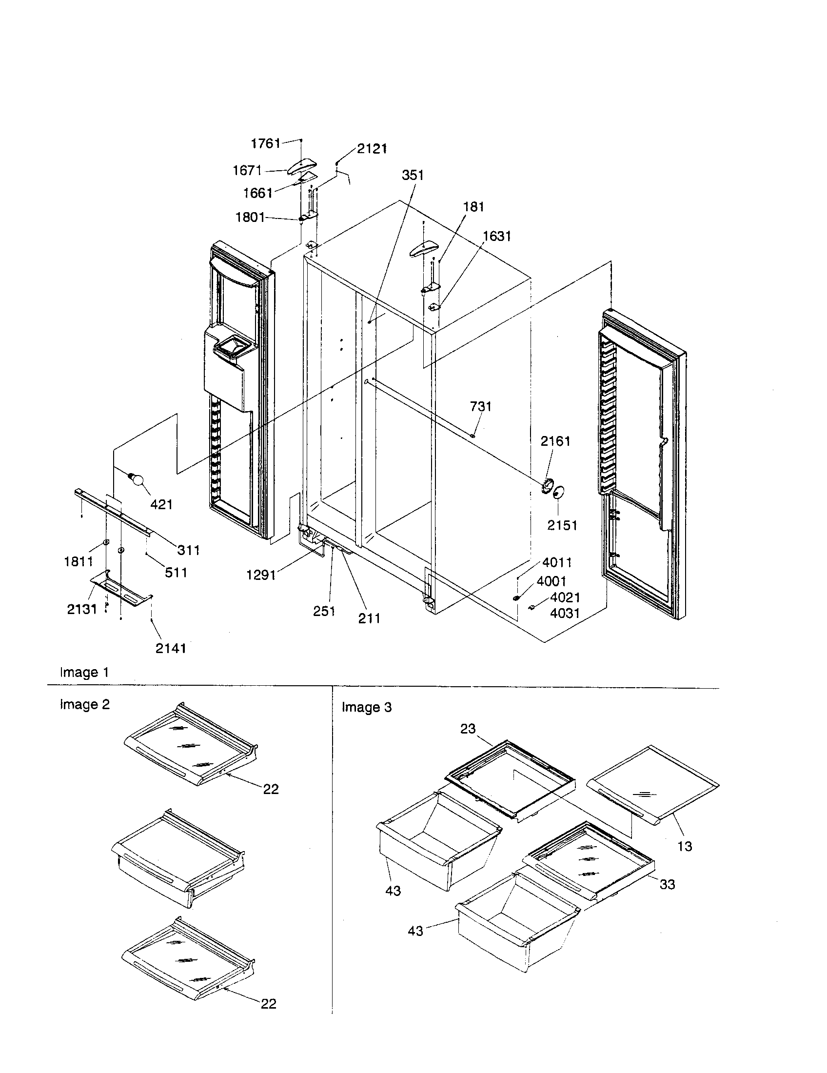 Kenmore 59650392001 lights and hinges diagram