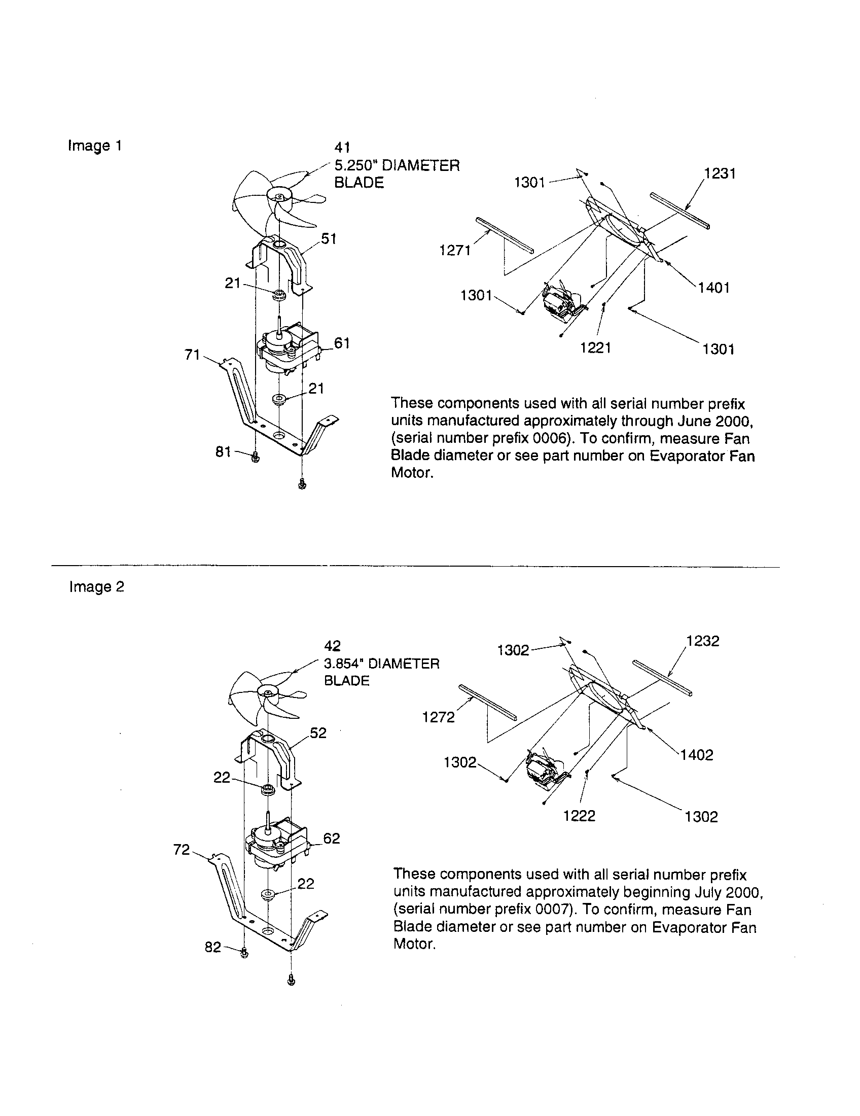 Kenmore 59650392001 evaporator shroud and motor diagram
