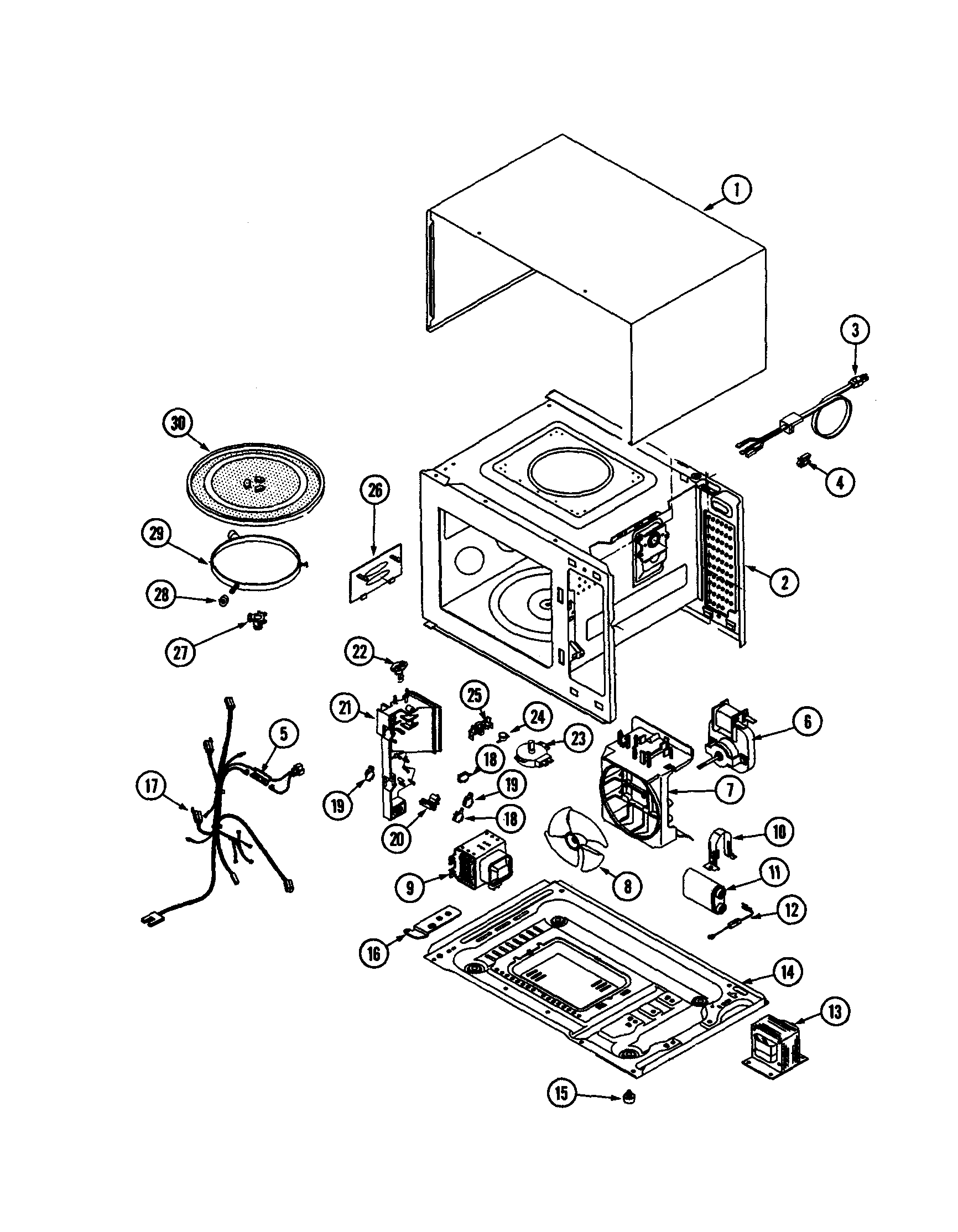 Maytag MMC5000BDB cabinet-base-cavity diagram
