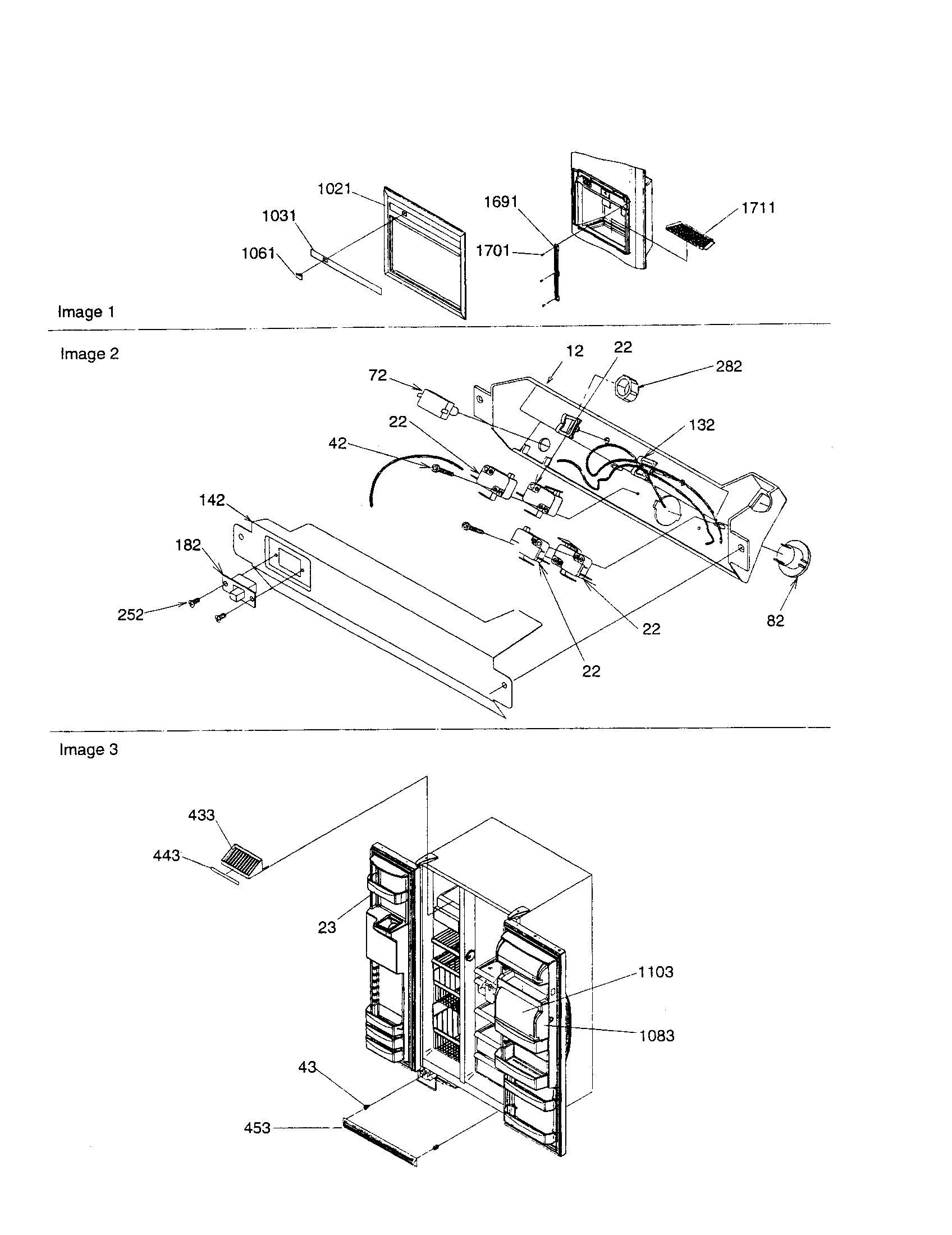 Kenmore 59650699001 facade dispenser/elec bracket diagram