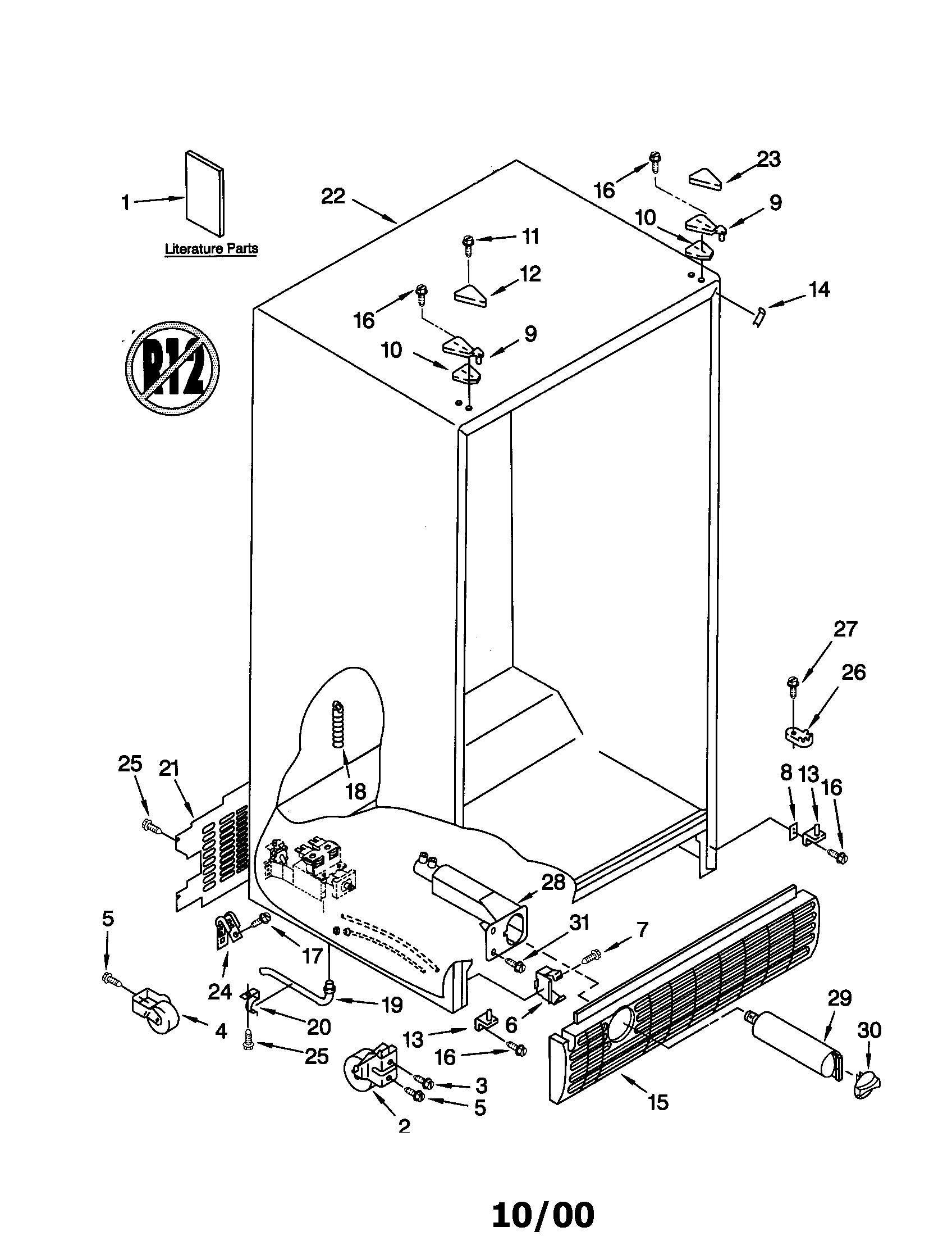 Kenmore Elite 10650585001 cabinet diagram