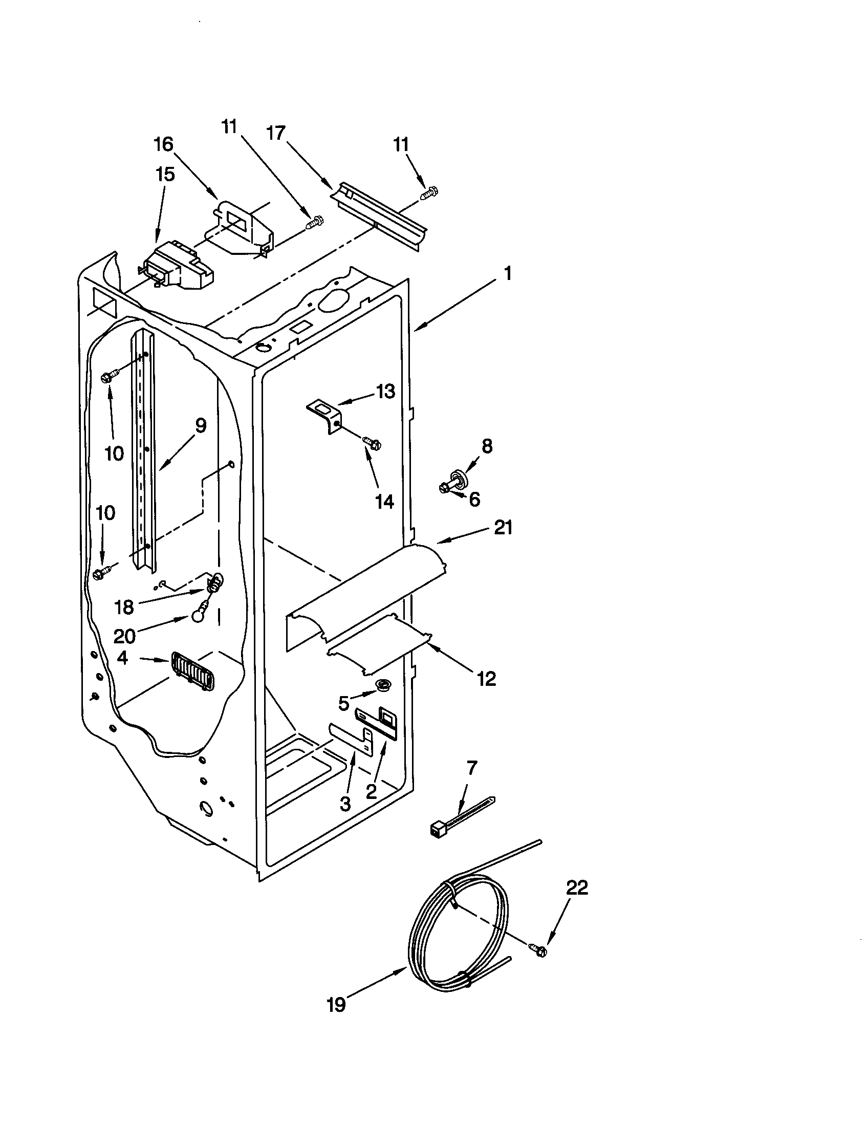Kenmore Elite 10650585001 refrigerator liner diagram