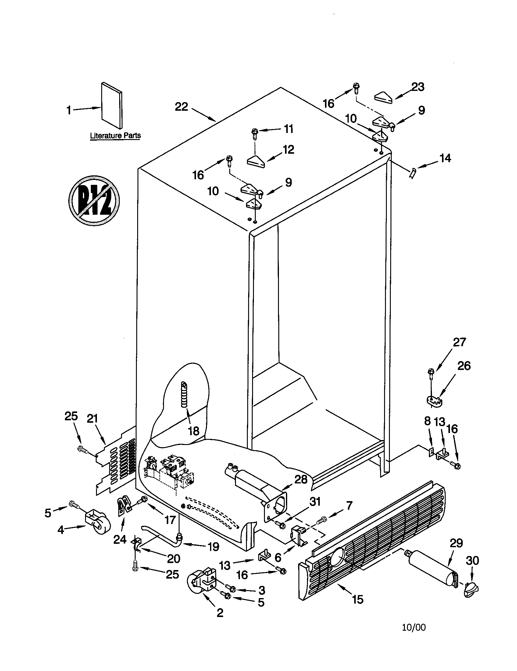 Kenmore 10650789001 cabinet diagram