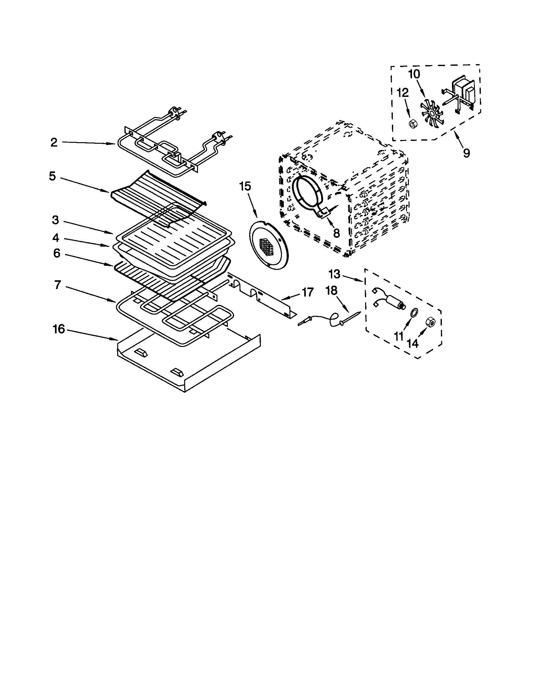 KitchenAid KEBS107DSS9 internal oven diagram