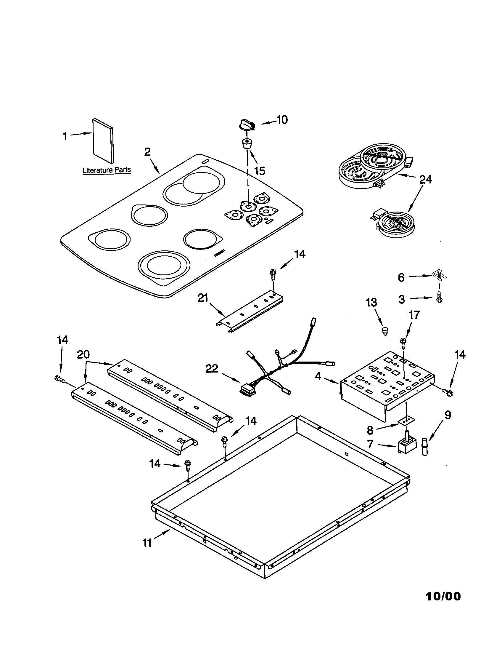 KitchenAid KECC567GBL3 cooktop diagram