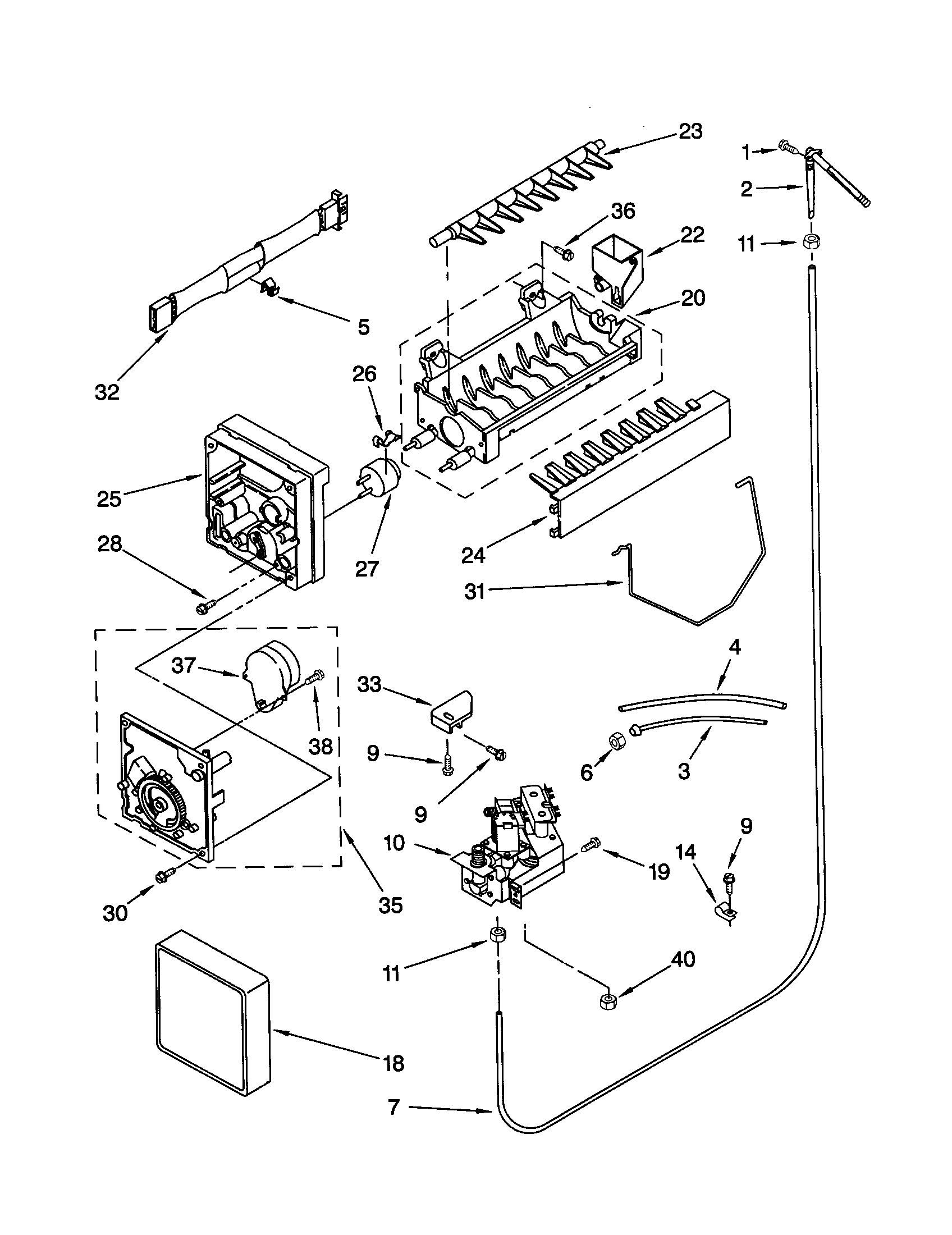 KitchenAid KSRV25FHBT00 icemaker diagram